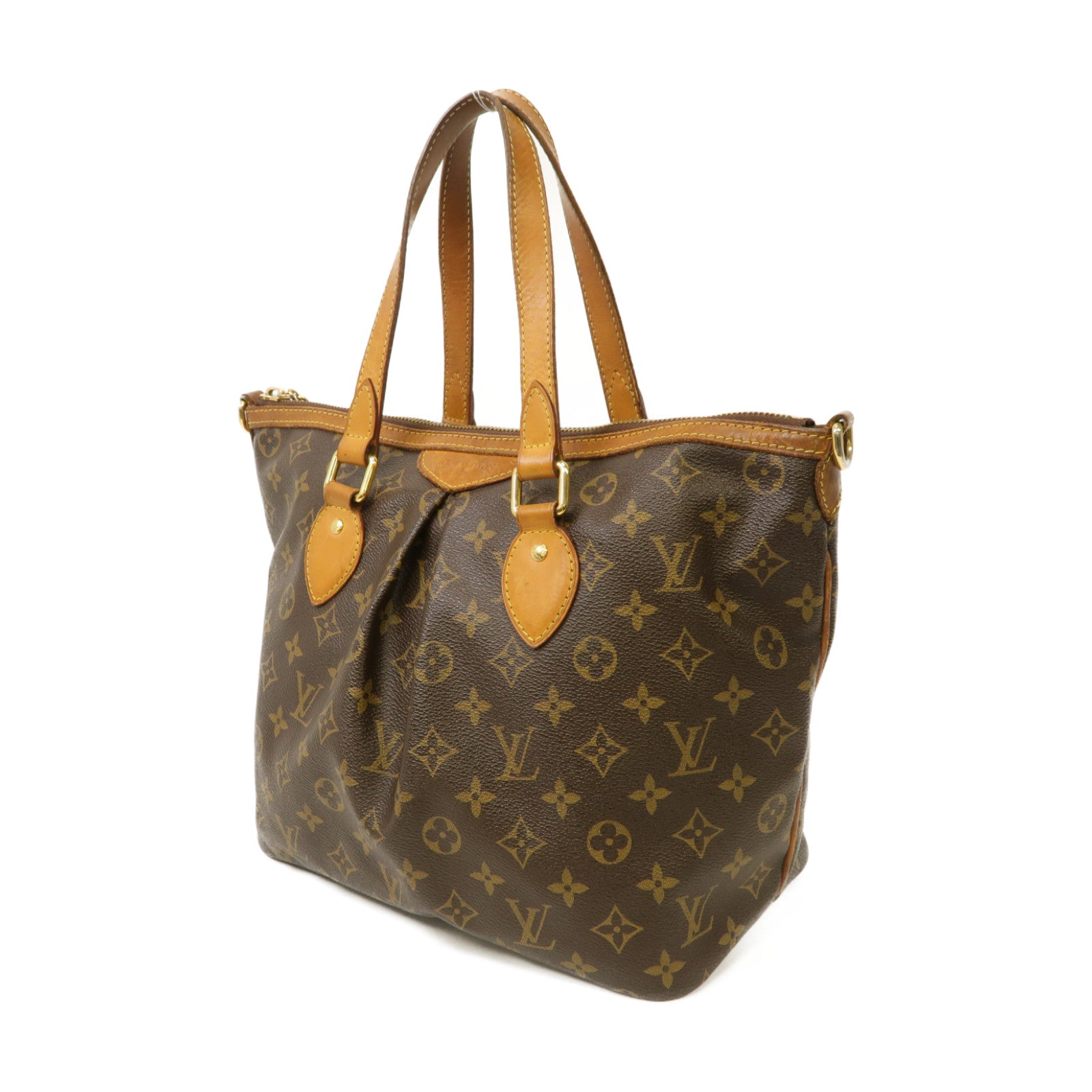 LOUIS VUITTON Monogram Palermo PM金扣手挽肩背兩用袋棕色