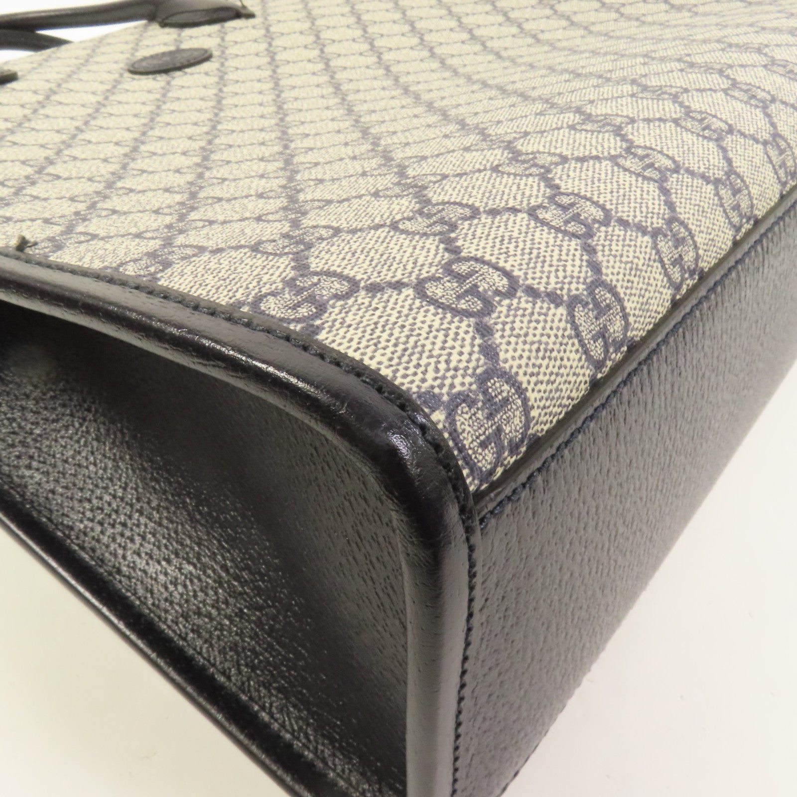 GUCCI 塗層帆布Interlocking G Medium Tote銀扣手挽肩背兩用袋