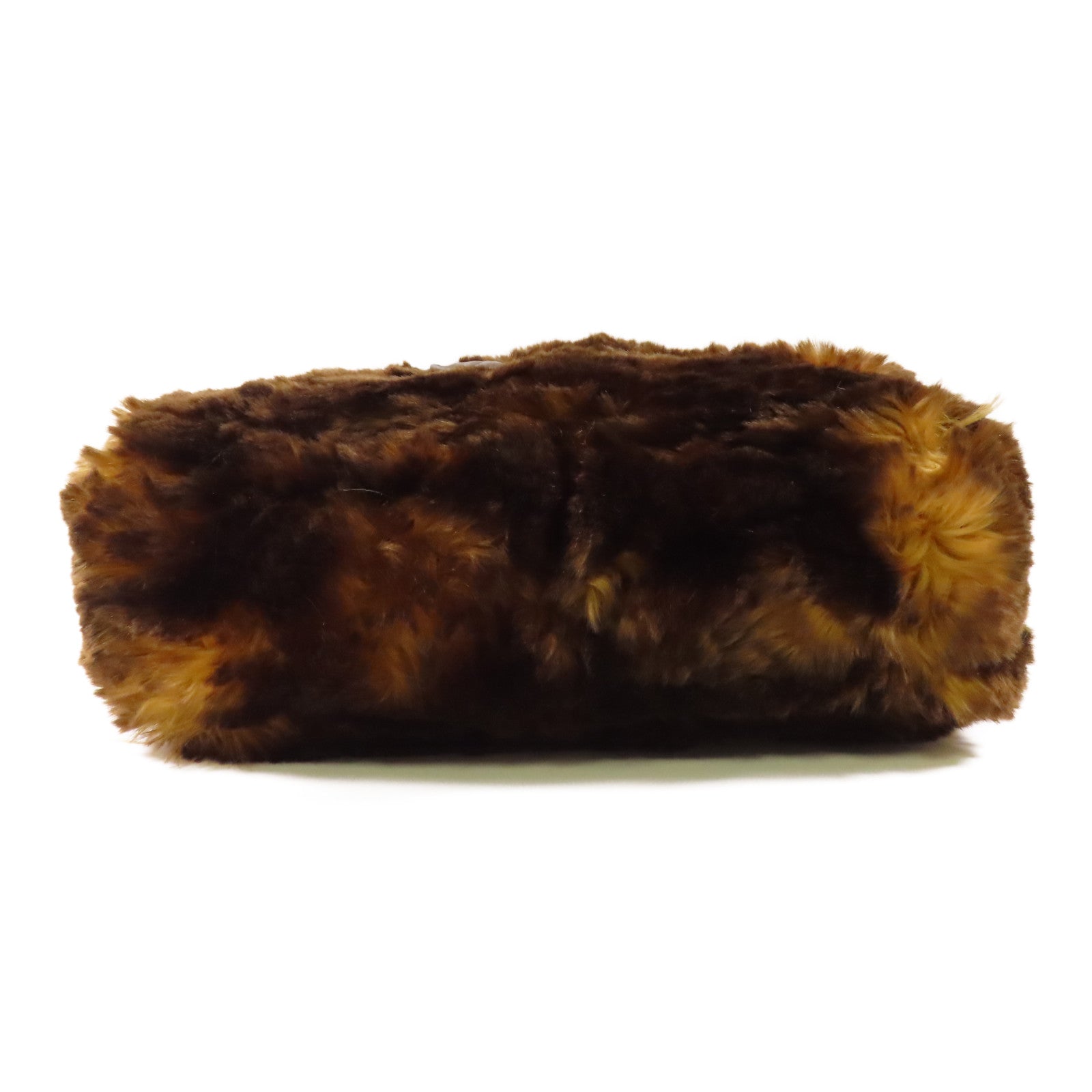 PRADA 合成毛皮Shoulder Bag銀扣鏈帶肩背袋