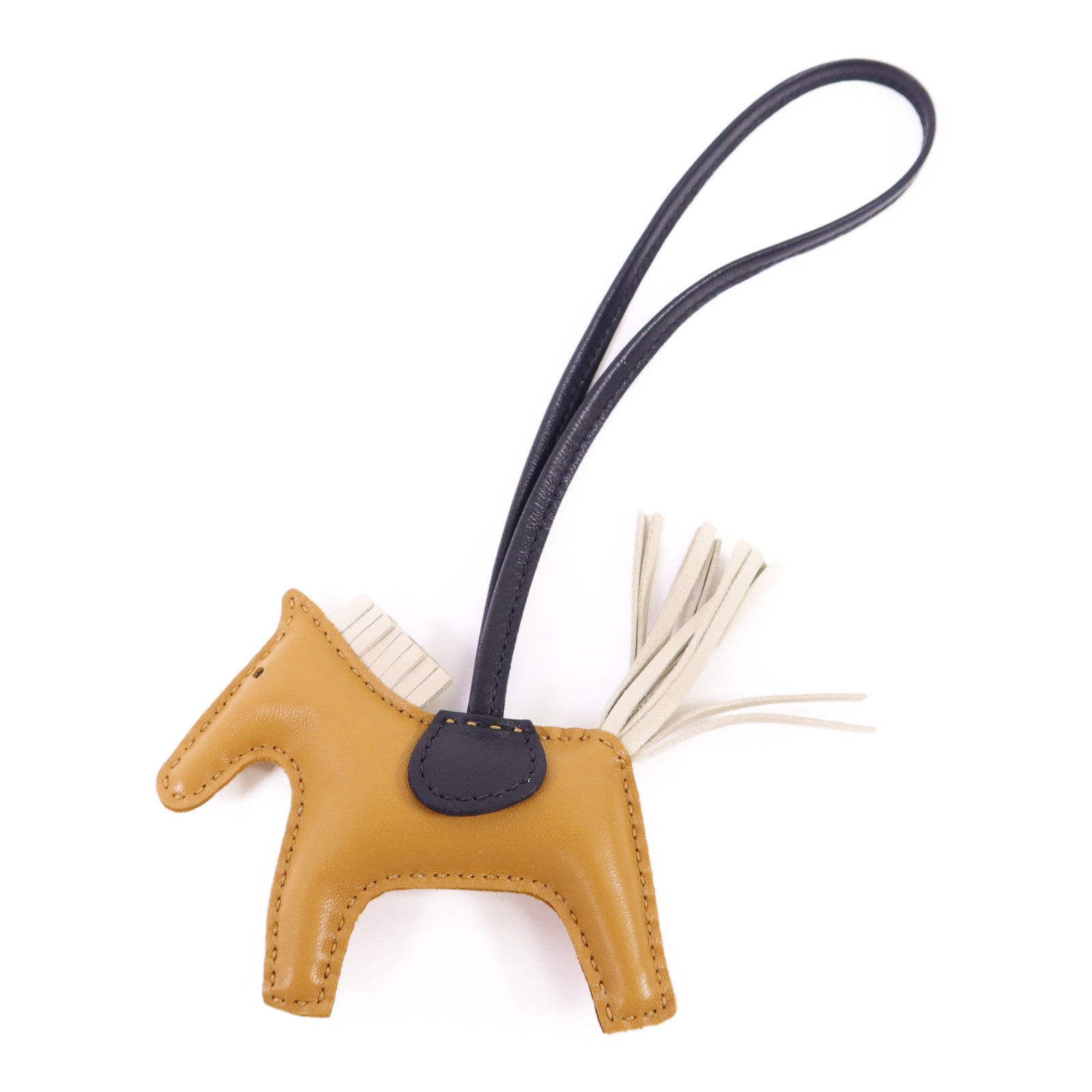 HERMES Milo皮革Rodeo PM掛飾Naturel