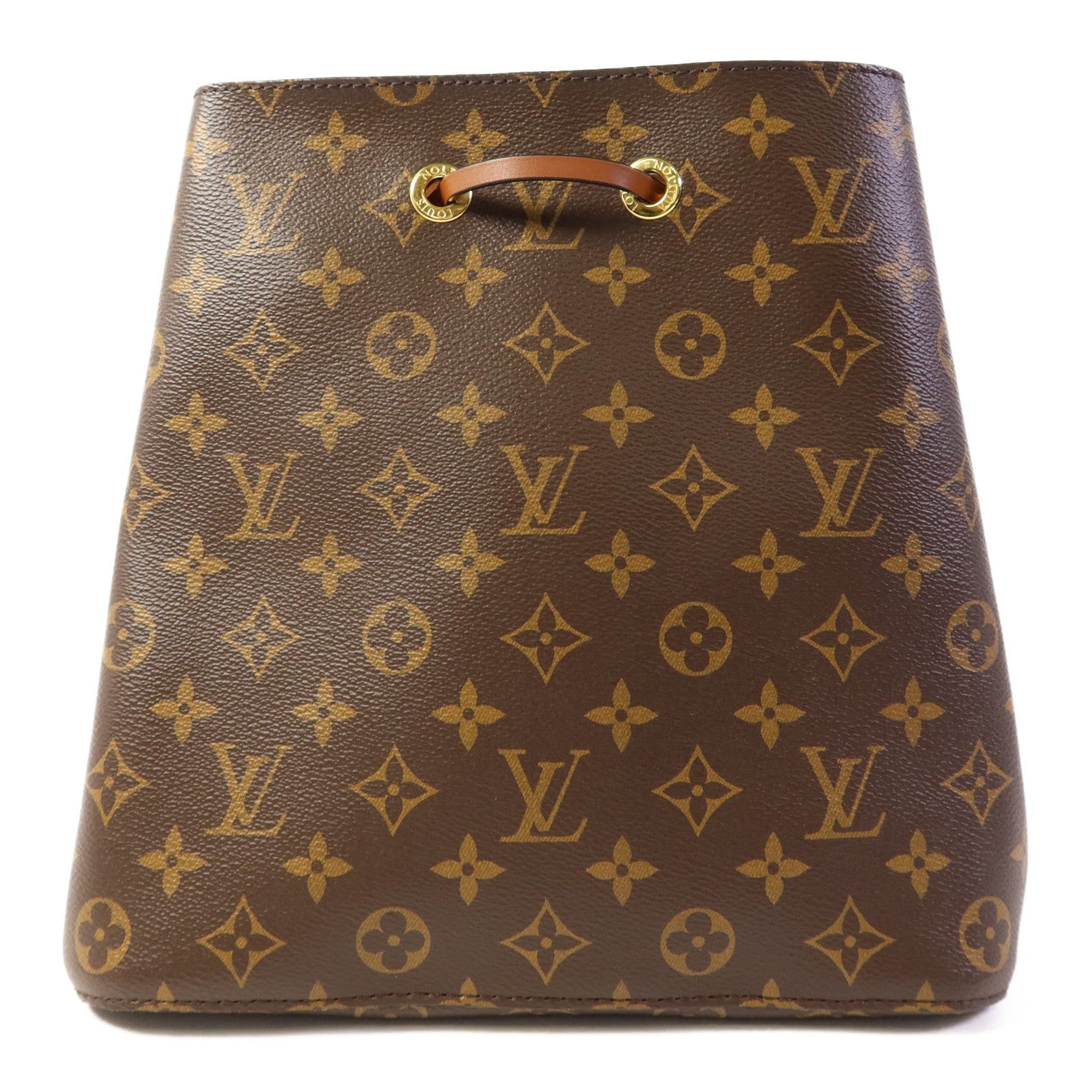 LOUIS VUITTON Monogram NeoNoe MM金扣肩背袋棕色
