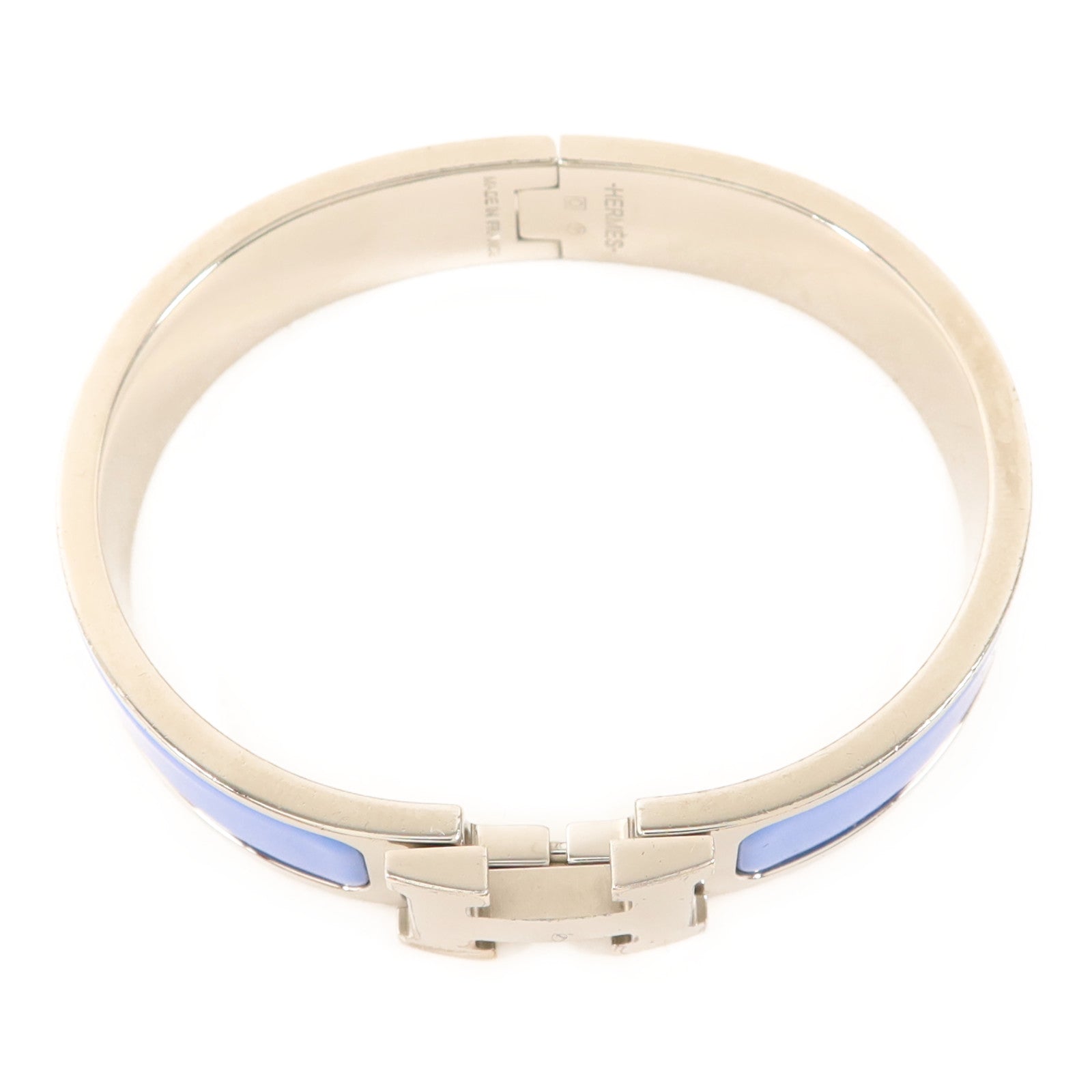 HERMES 金屬Clic H銀扣手鐲