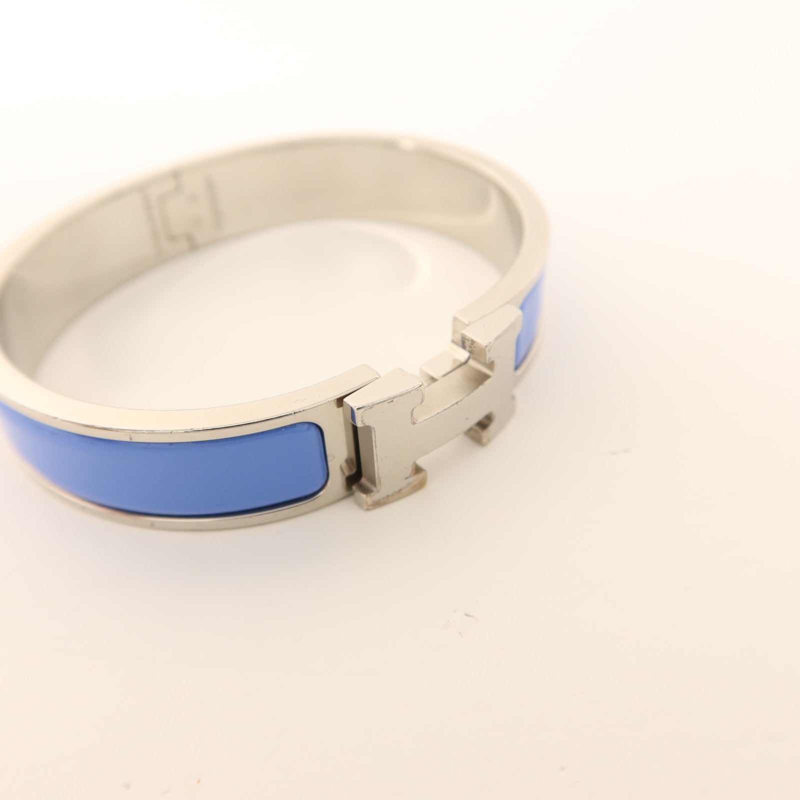 HERMES 金屬Clic H銀扣手鐲