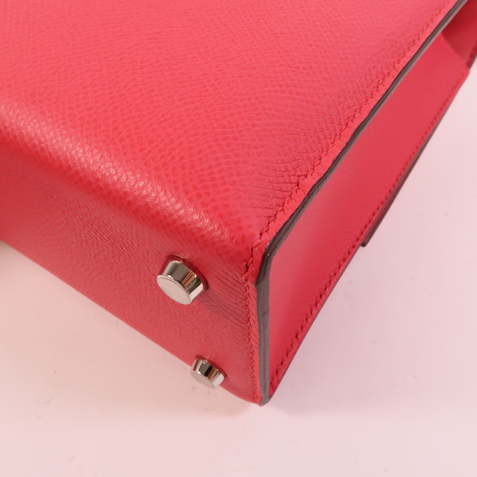 HERMES Epsom皮革Verrou 23肩背袋Rose Extreme