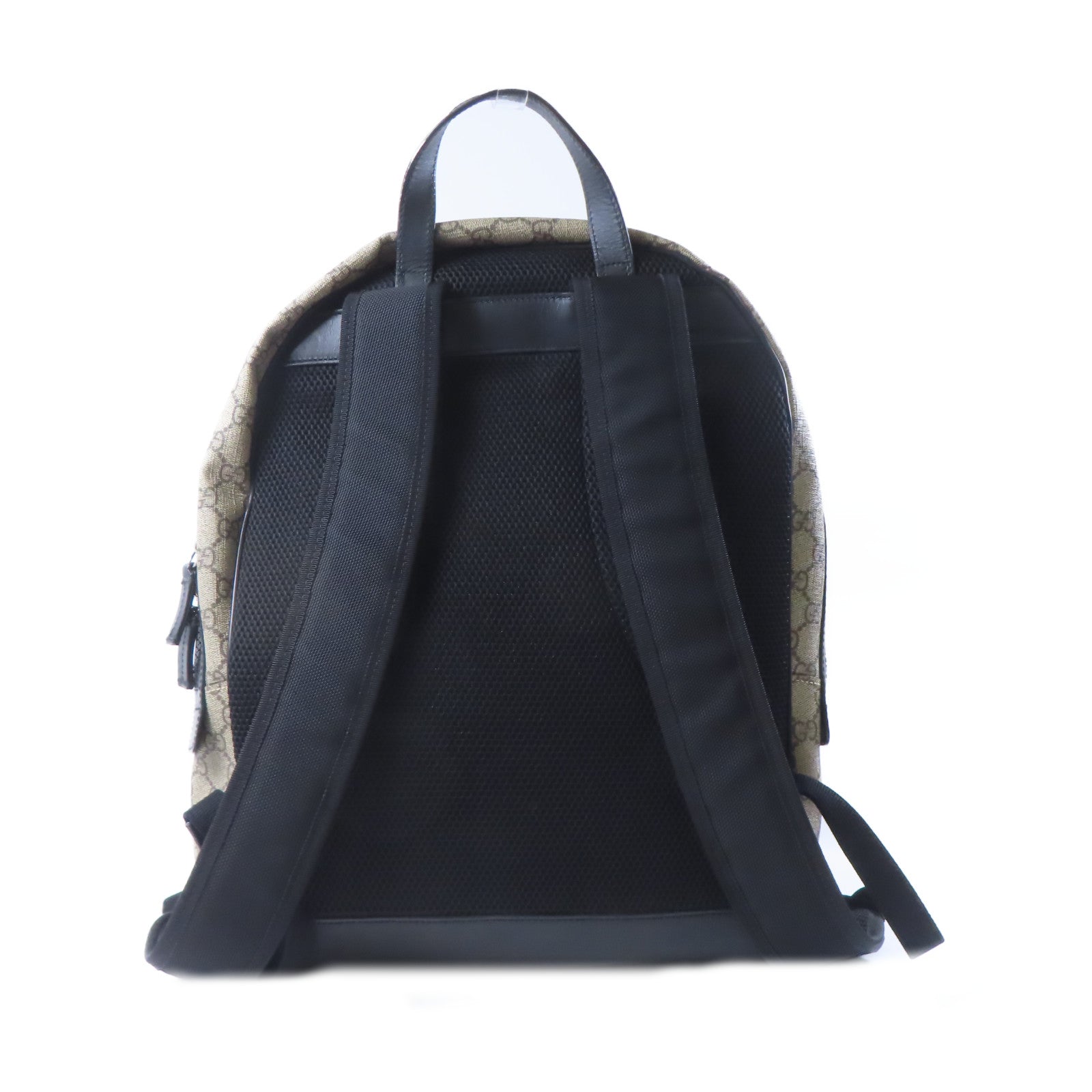 GUCCI 塗層帆布Backpack銀扣背包棕色