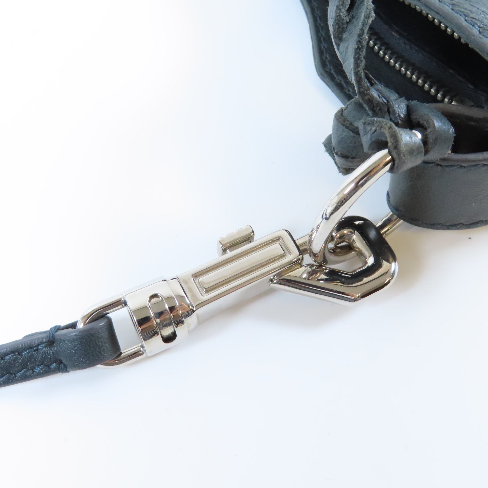BALENCIAGA 牛皮皮革Gaint Hip銀扣肩背袋深灰色