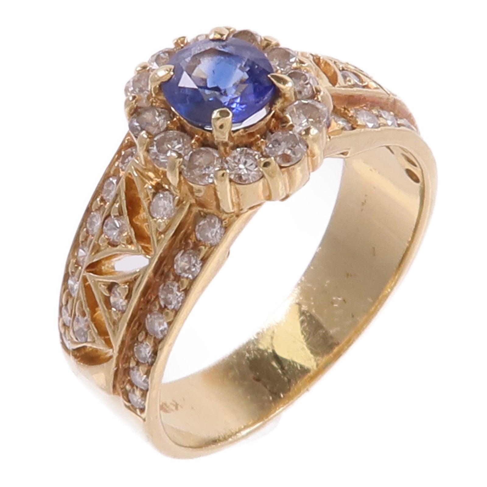JEWELRY 18K黃金Sapphire Diamond Ring藍寶石/鑽石戒指
