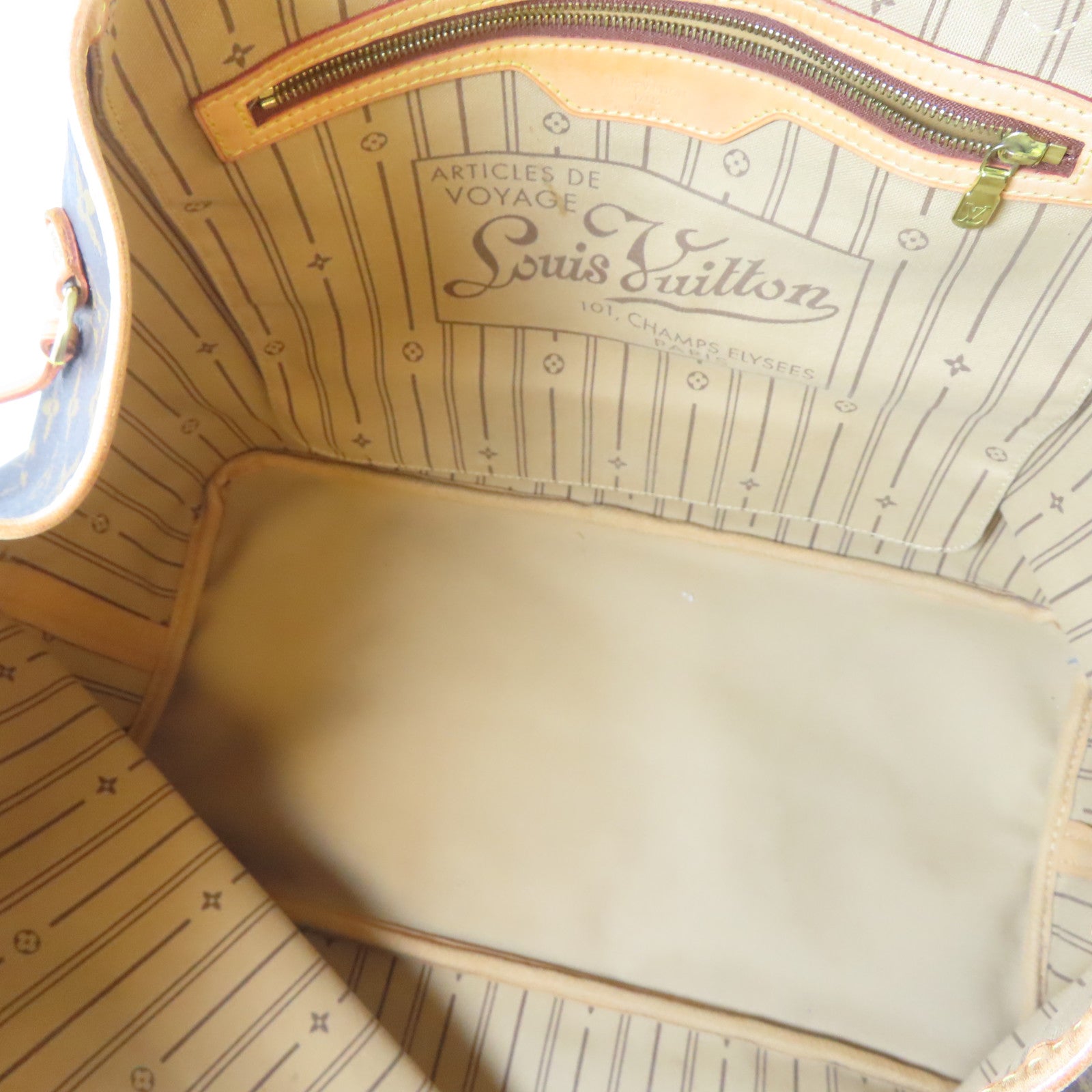 LOUIS VUITTON Monogram Neverfull GM金扣肩背袋啡色