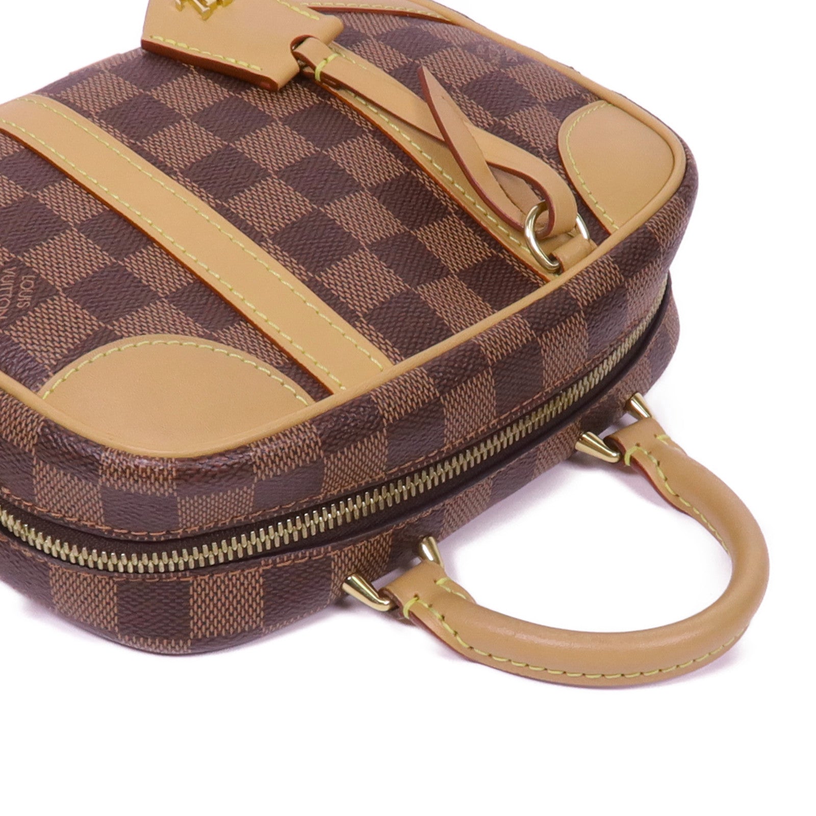LOUIS VUITTON Damier Valisette Souple BB金扣手挽肩背兩用袋