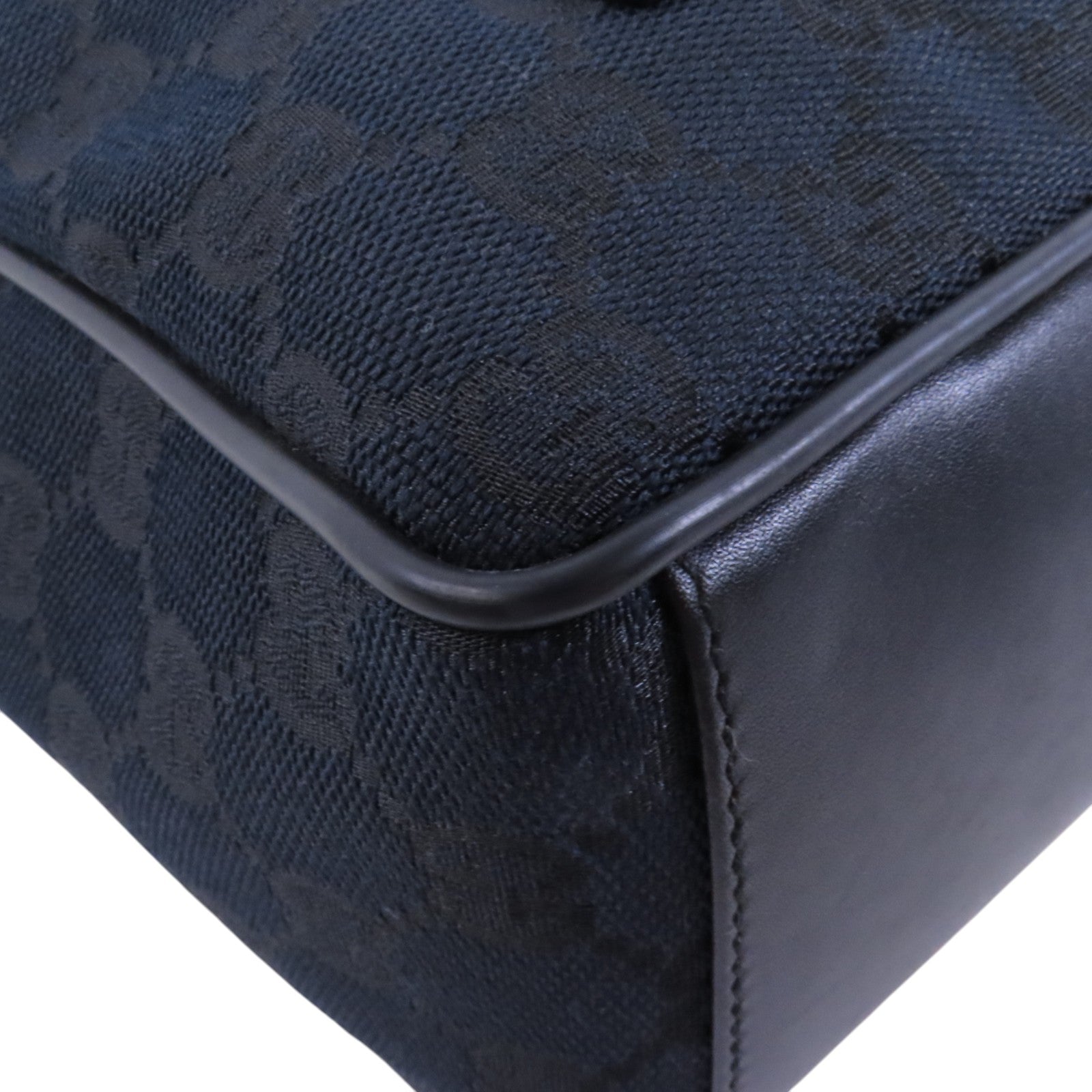 GUCCI GG帆布Hand Bag銀扣肩背袋