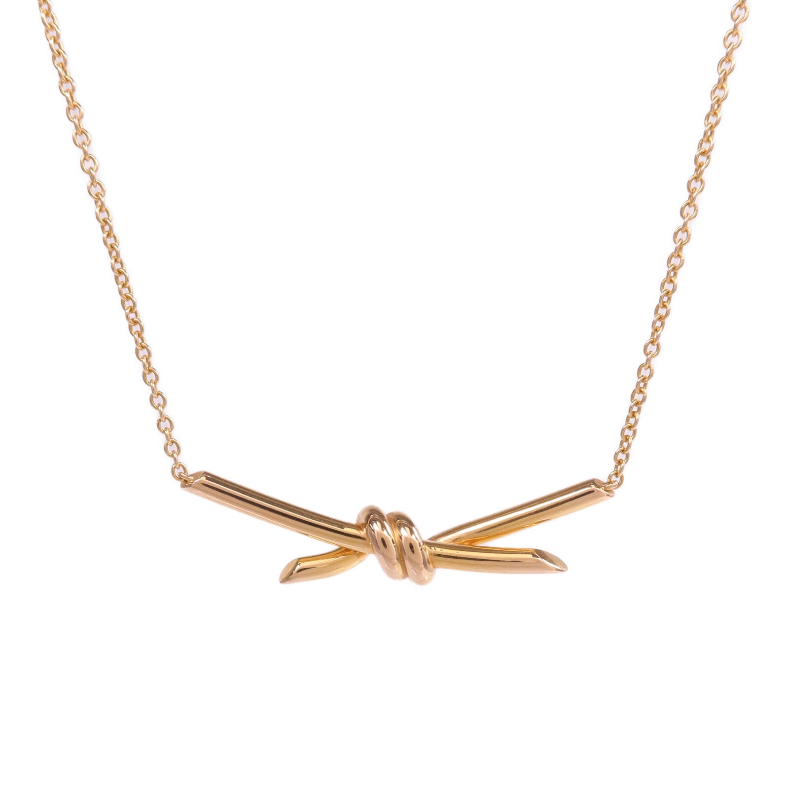 TIFFANY＆CO 18K玫瑰金Knot Necklace項鍊