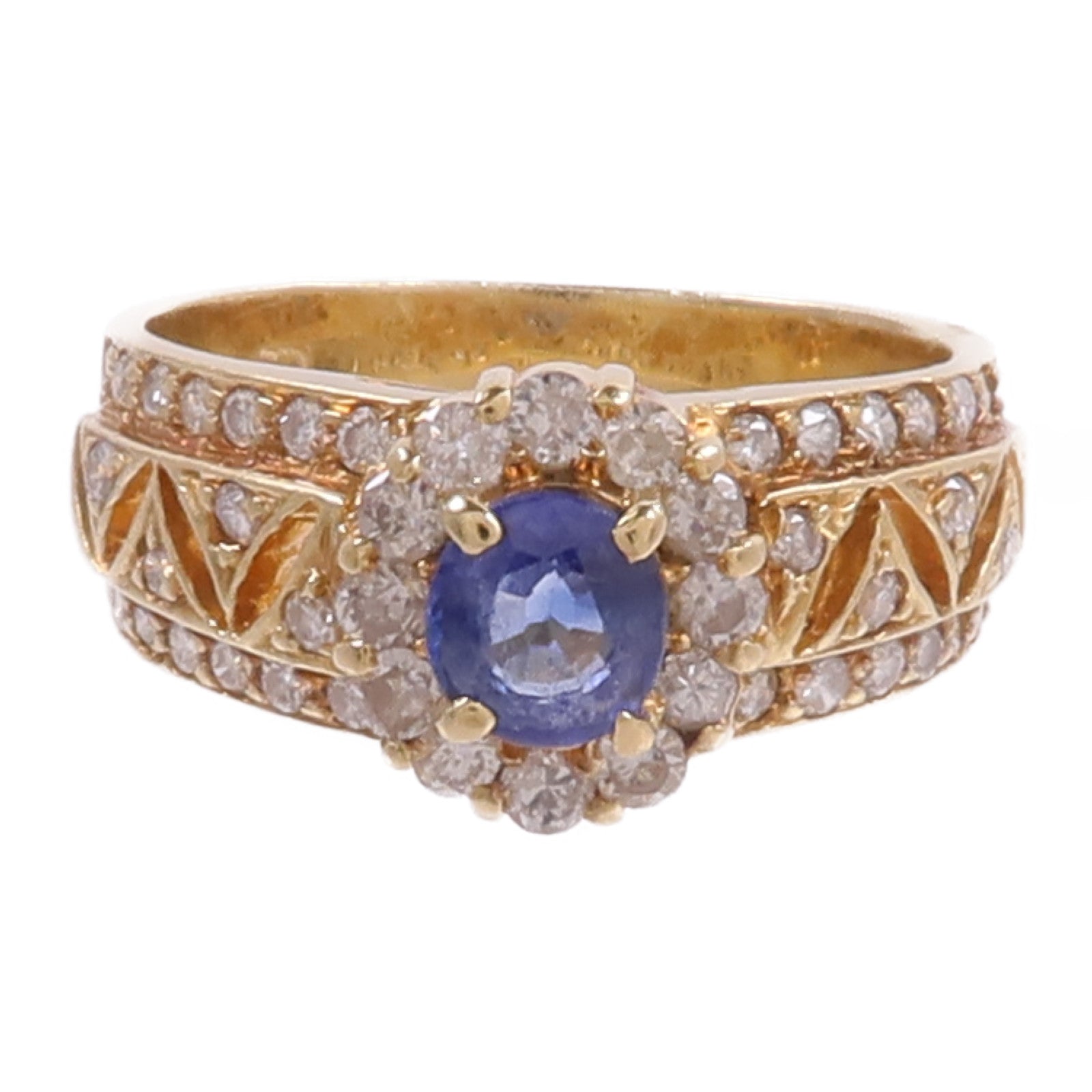 JEWELRY 18K黃金Sapphire Diamond Ring藍寶石/鑽石戒指