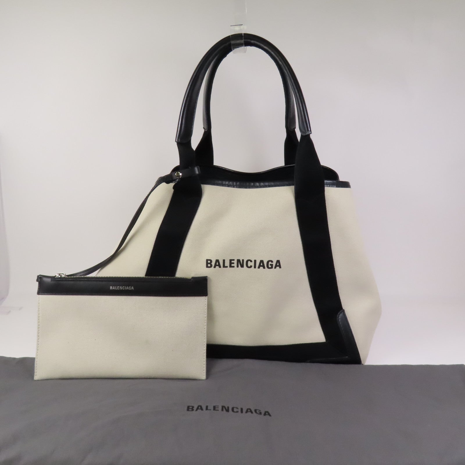 BALENCIAGA 帆布Tote Bag銀扣手挽袋
