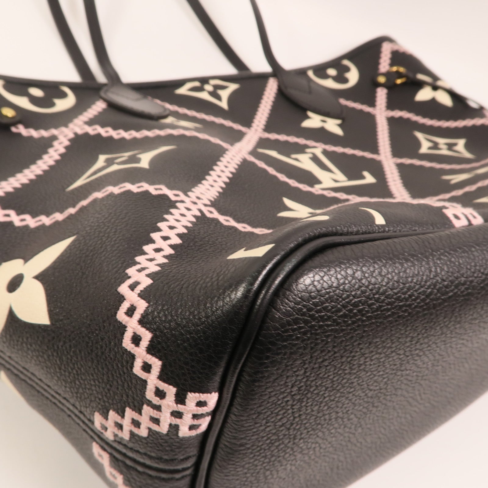 LOUIS VUITTON Monogram Empreinte Neverfull MM金扣手挽袋