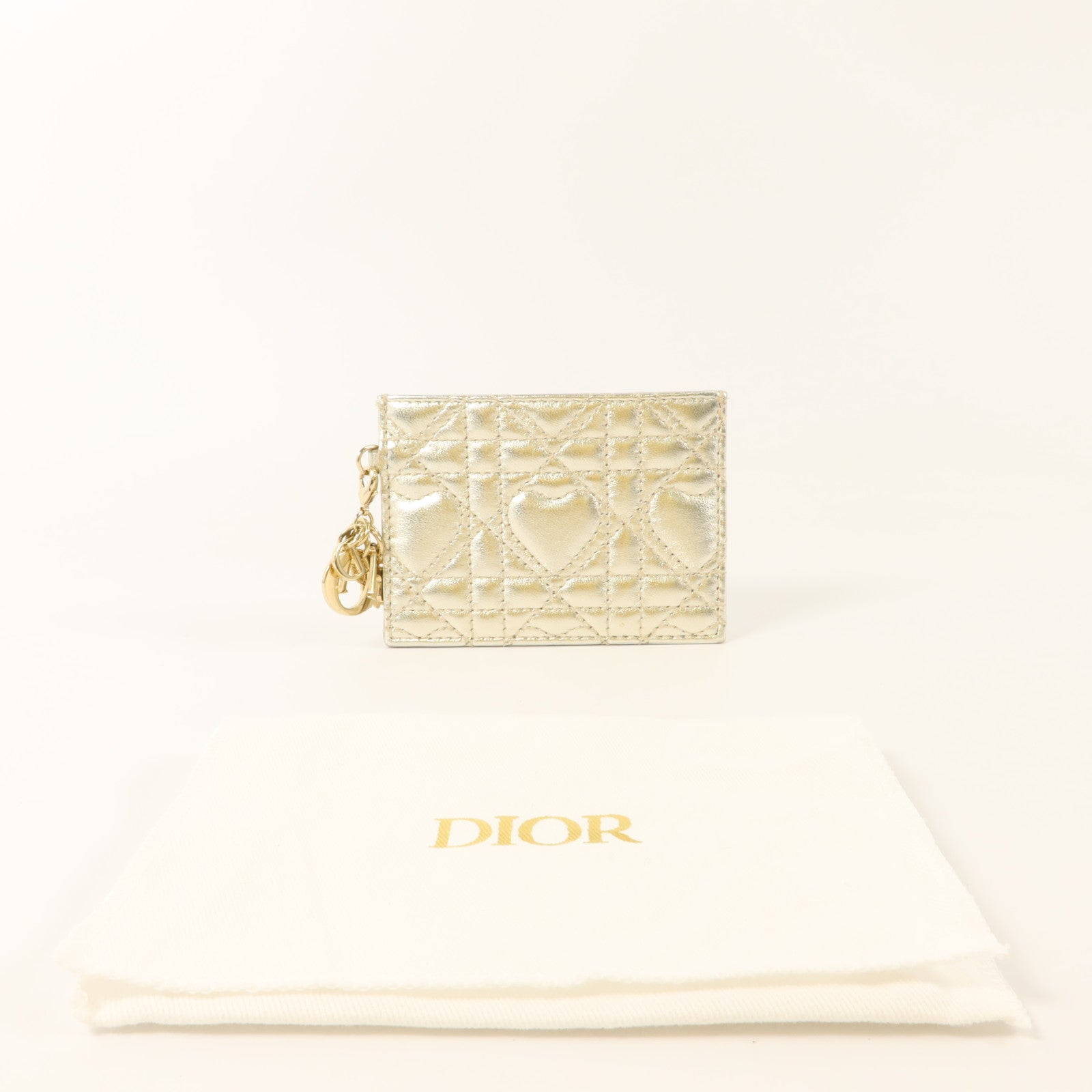 Dior 羊皮皮革Freesia Card Holder金扣卡片套