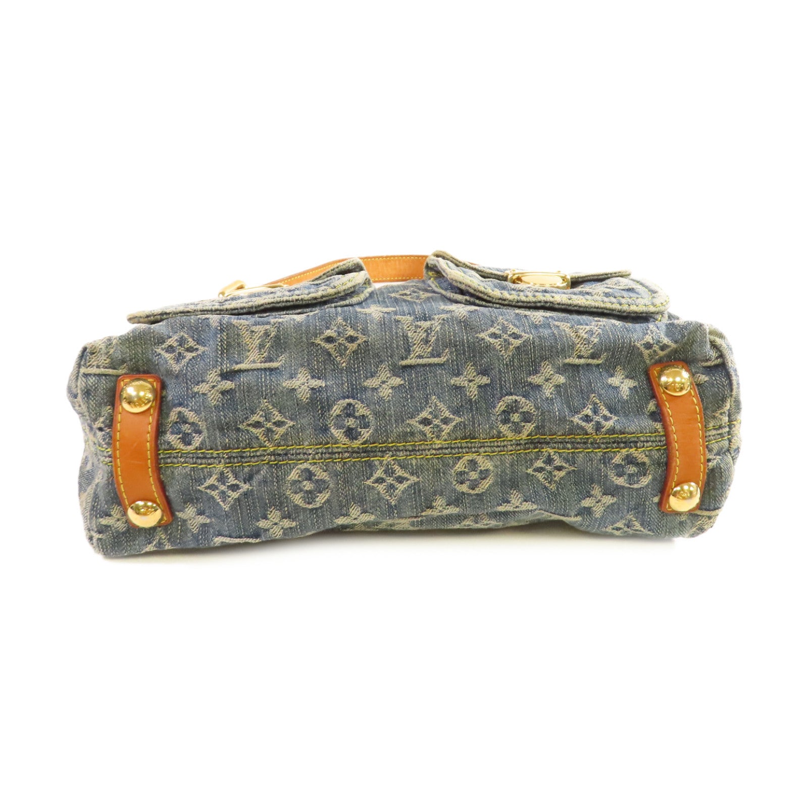 LOUIS VUITTON Monogram Denim Baggy PM Shoulder Bag金扣肩背袋藍色