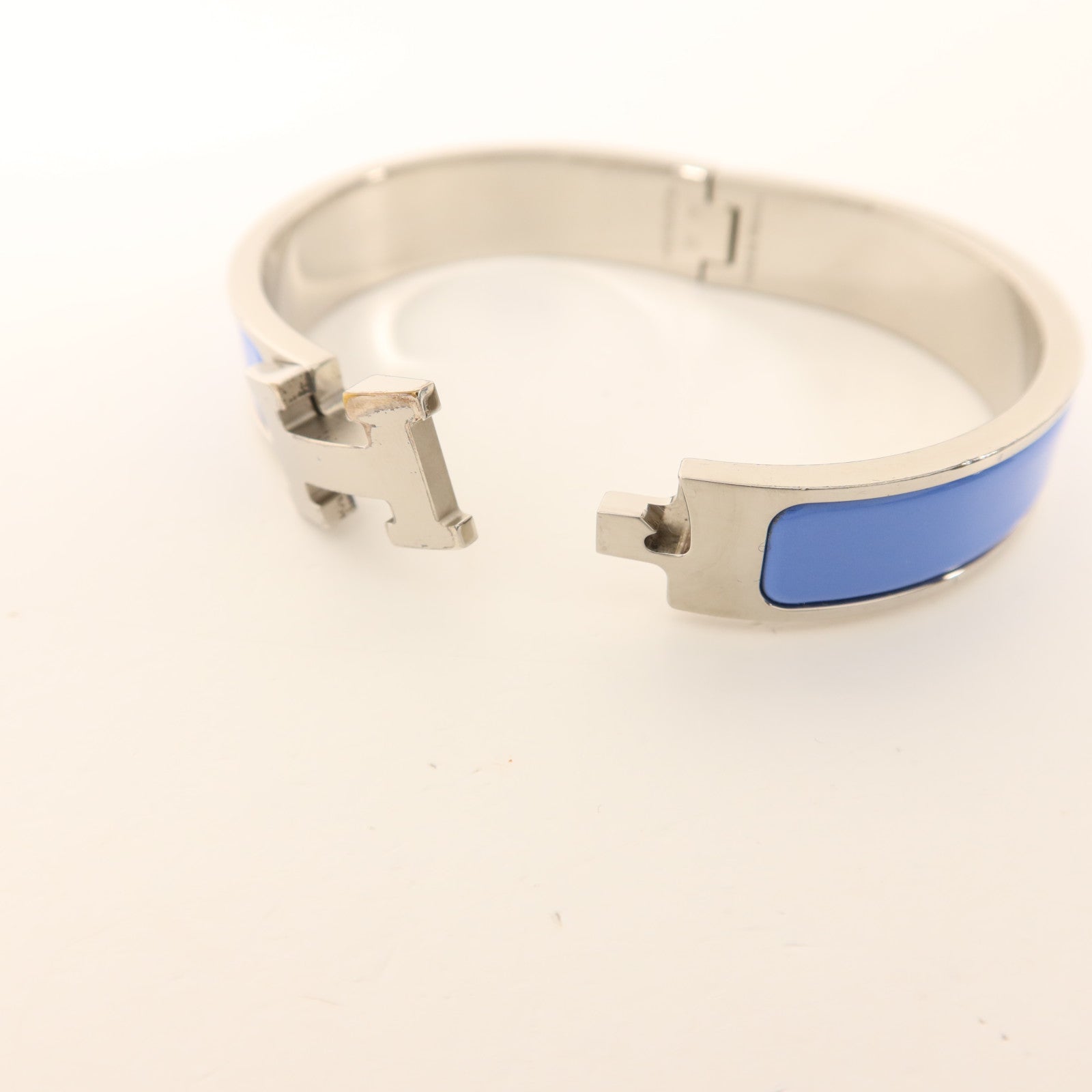 HERMES 金屬Clic H銀扣手鐲