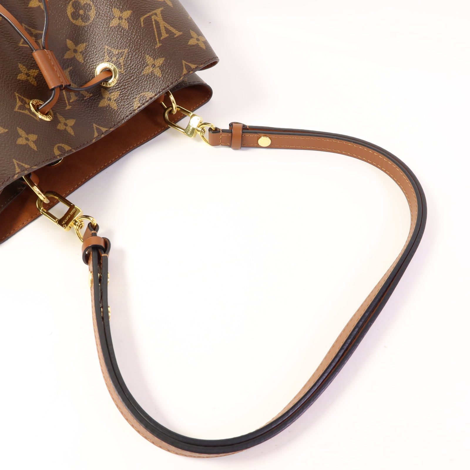 LOUIS VUITTON Monogram NeoNoe MM金扣肩背袋棕色