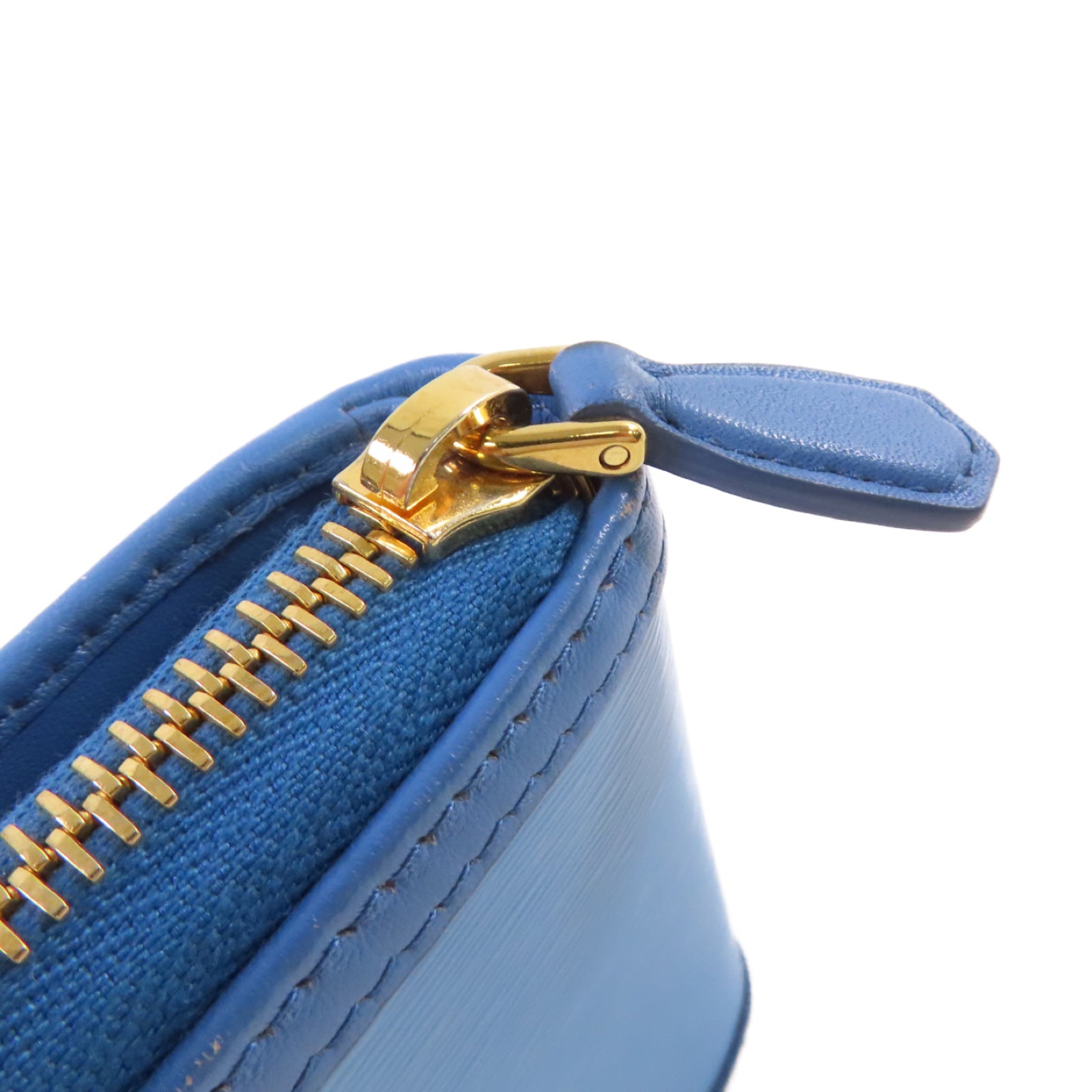 PRADA 牛皮皮革Round Zip Wallet金扣拉鏈短錢包淺藍色
