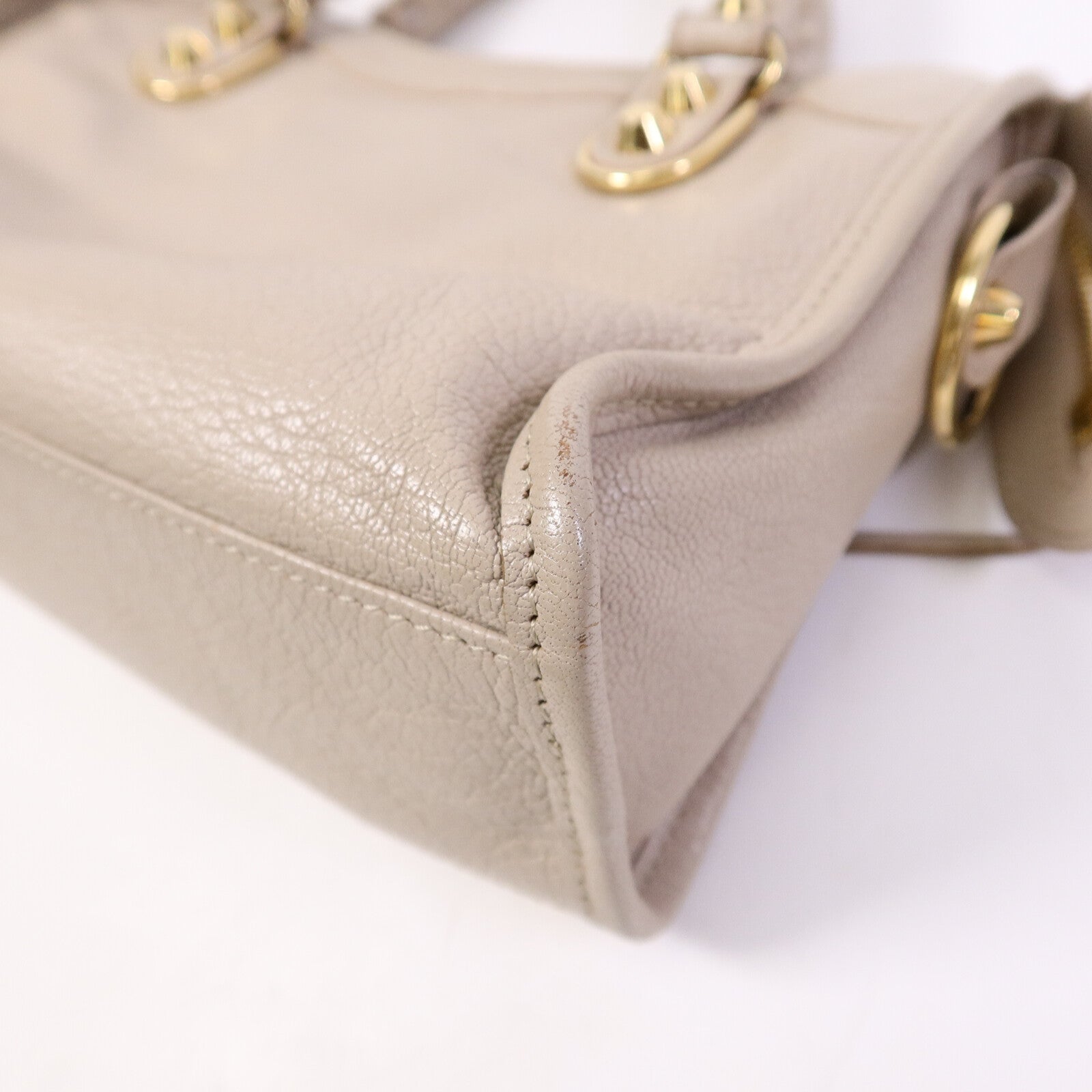 BALENCIAGA 牛皮皮革Classic Metallic Edge Mini City手挽肩背兩用袋