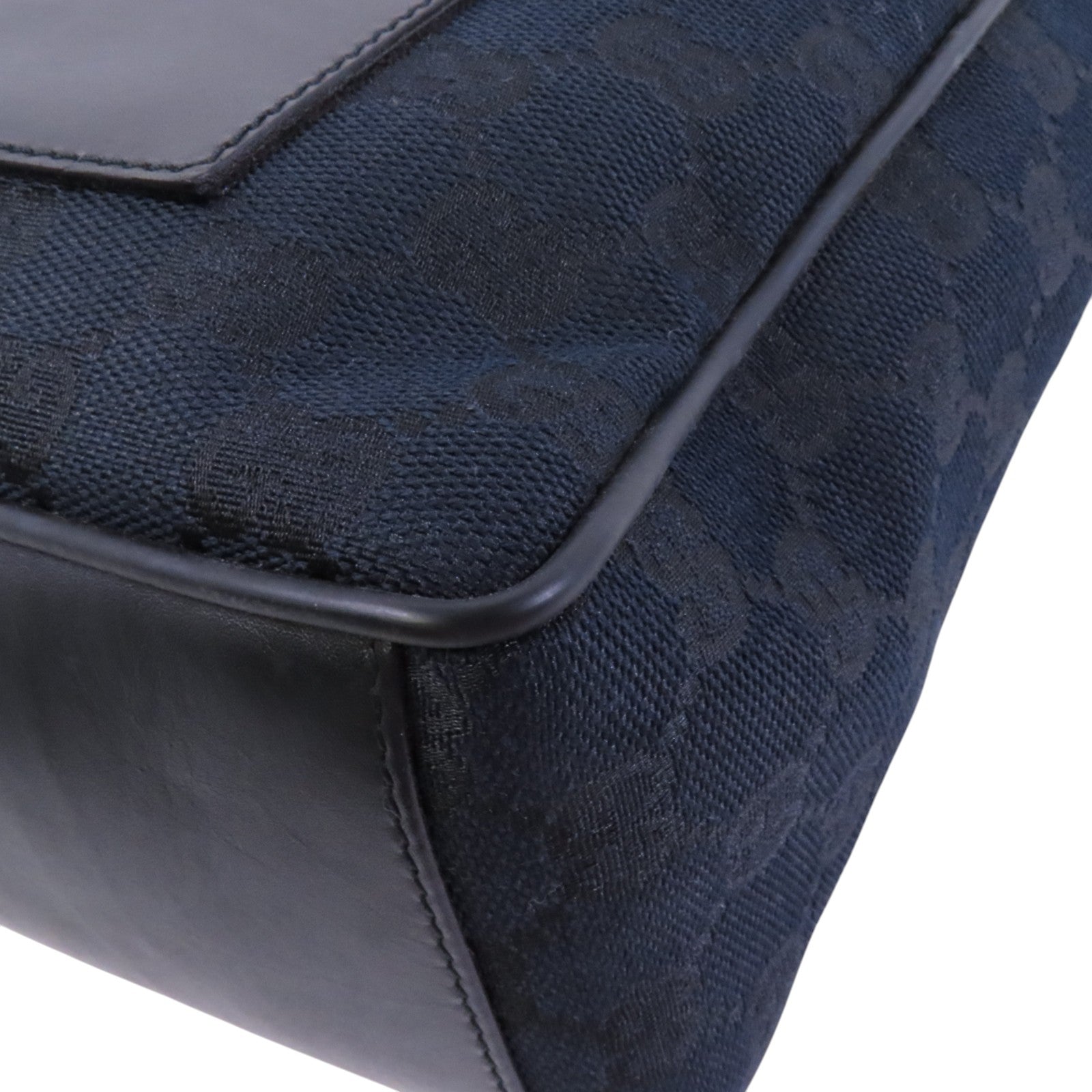 GUCCI GG帆布Hand Bag銀扣肩背袋