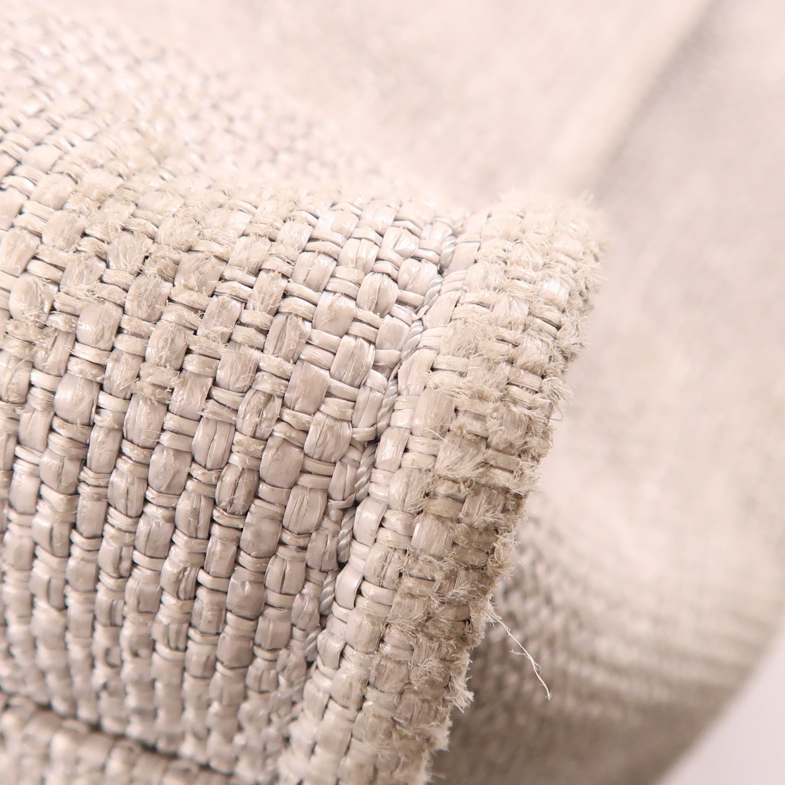 CHANEL Straw Deauville Tote銀扣手挽肩背兩用袋灰色/黑色