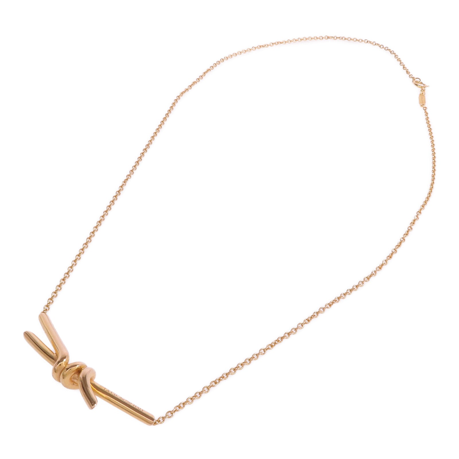 TIFFANY＆CO 18K玫瑰金Knot Necklace項鍊
