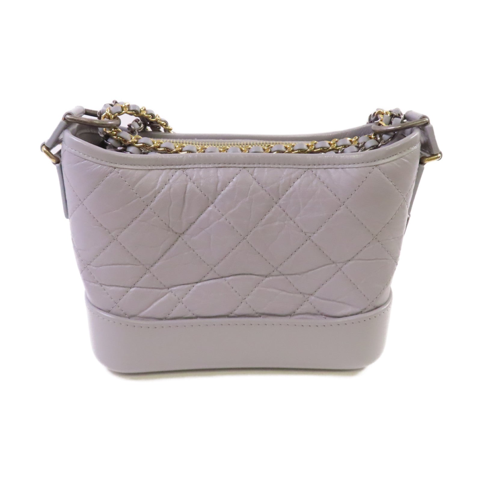CHANEL 【激減優惠】菱格牛皮皮革Gabrielle Small Chain Shoulder Bag鏈帶肩背袋灰色