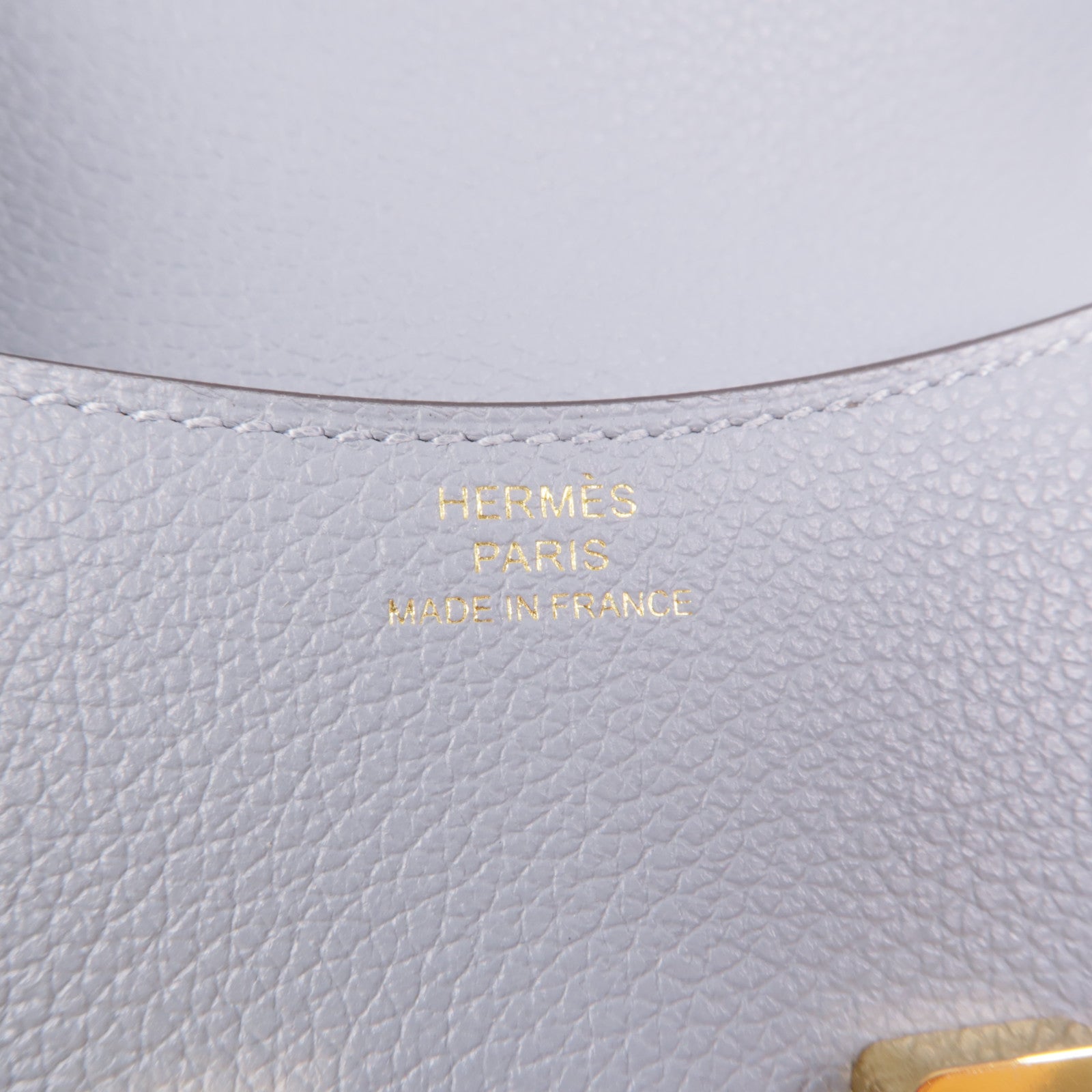 HERMES Evercolor皮革Constance Silm金扣手拿包Bleu Lin