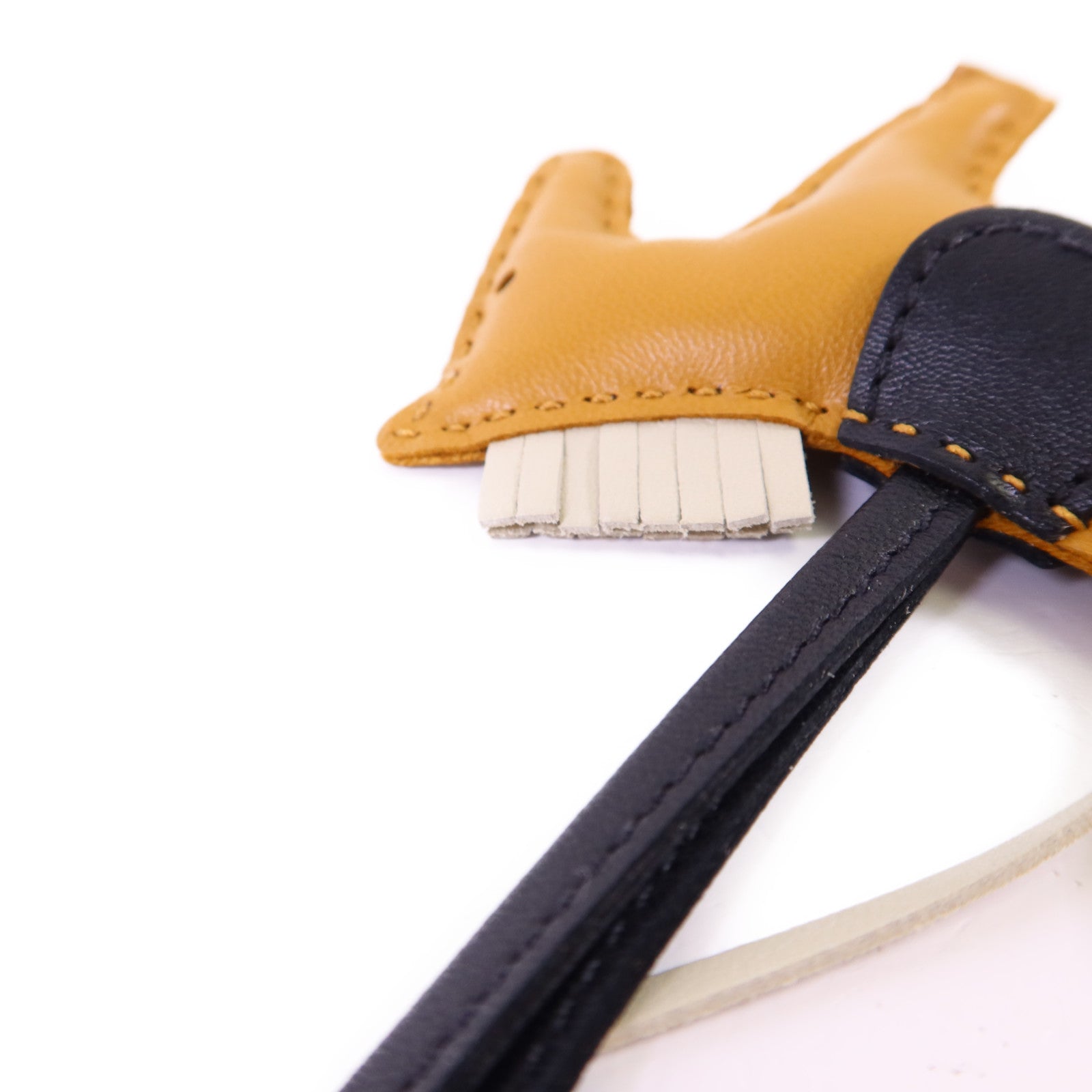 HERMES Milo皮革Rodeo PM掛飾Naturel