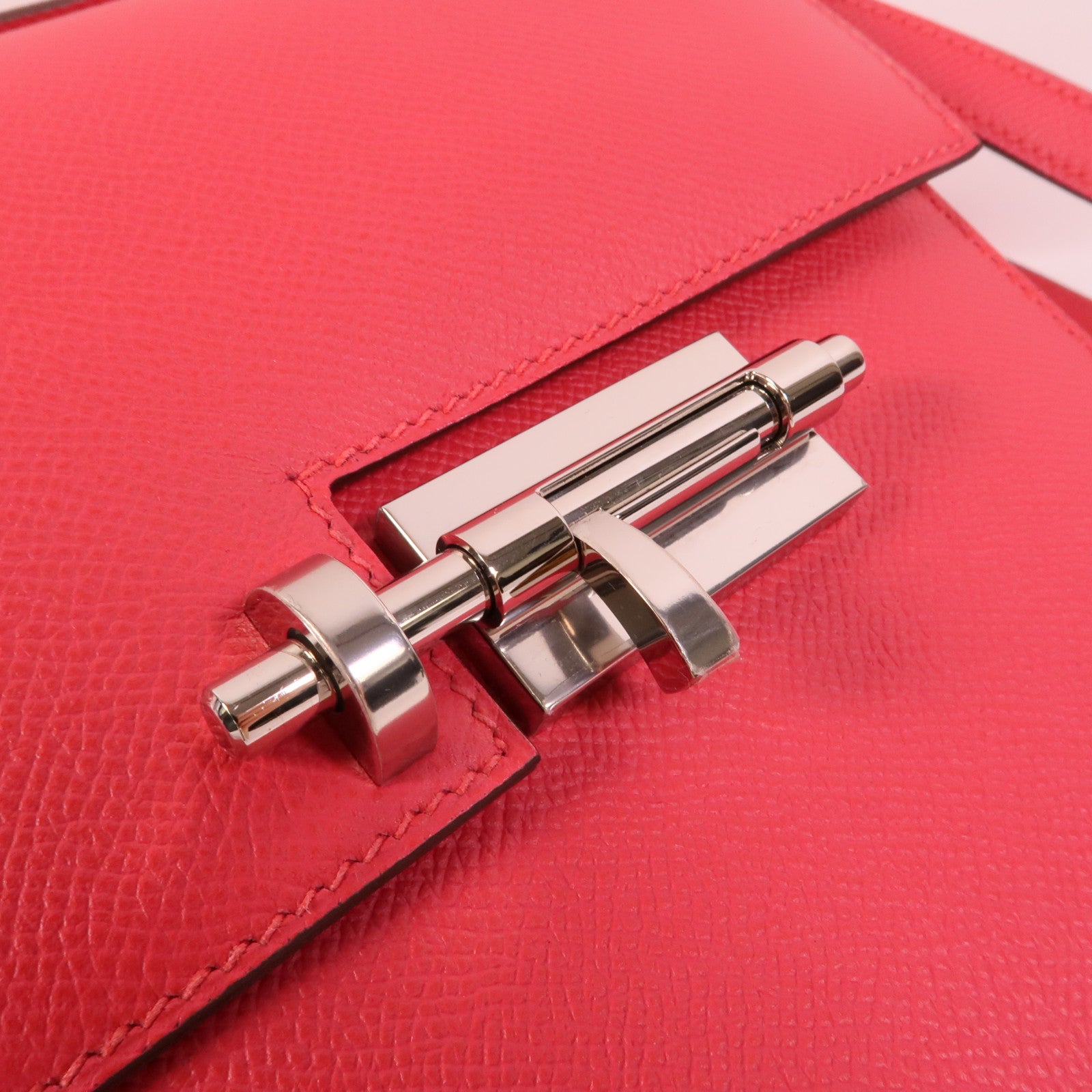 HERMES Epsom皮革Verrou 23肩背袋Rose Extreme
