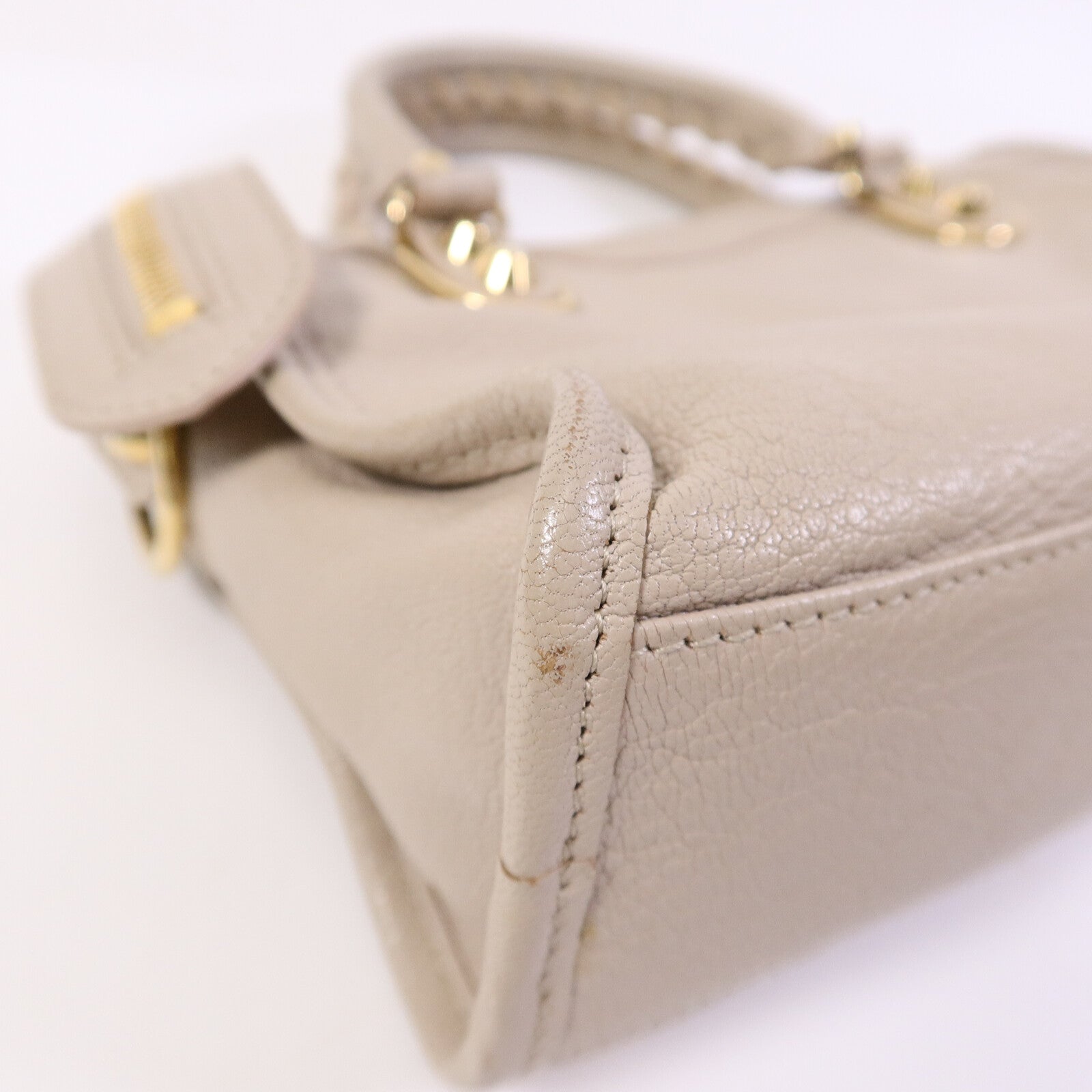 BALENCIAGA 牛皮皮革Classic Metallic Edge Mini City手挽肩背兩用袋
