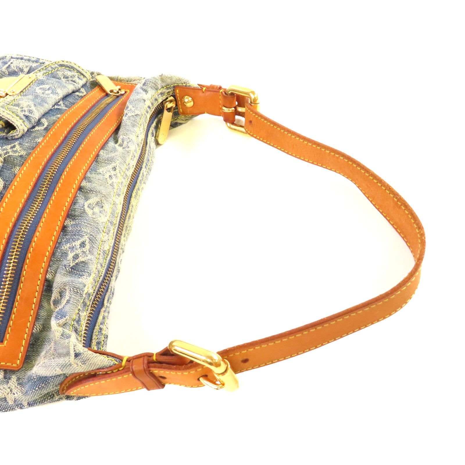 LOUIS VUITTON Monogram Denim Baggy PM Shoulder Bag金扣肩背袋藍色