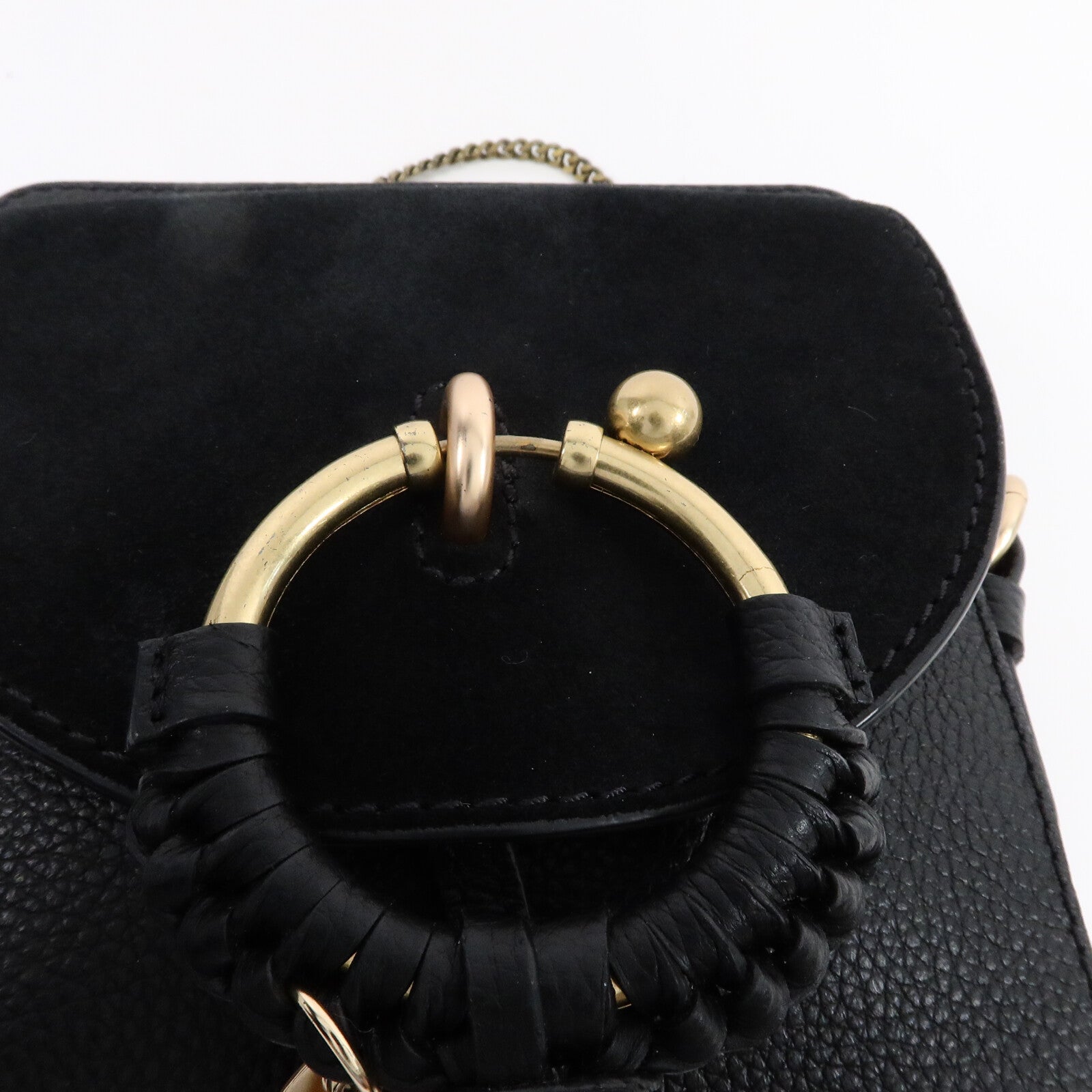 SEE BY CHLOE 牛皮/麂皮皮革Joan Camera Bag鏈帶肩背袋