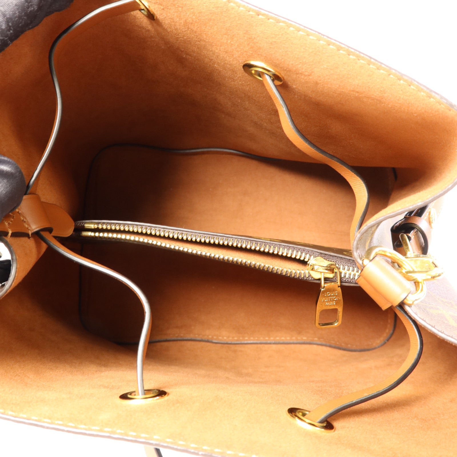 LOUIS VUITTON Monogram NeoNoe MM金扣肩背袋棕色