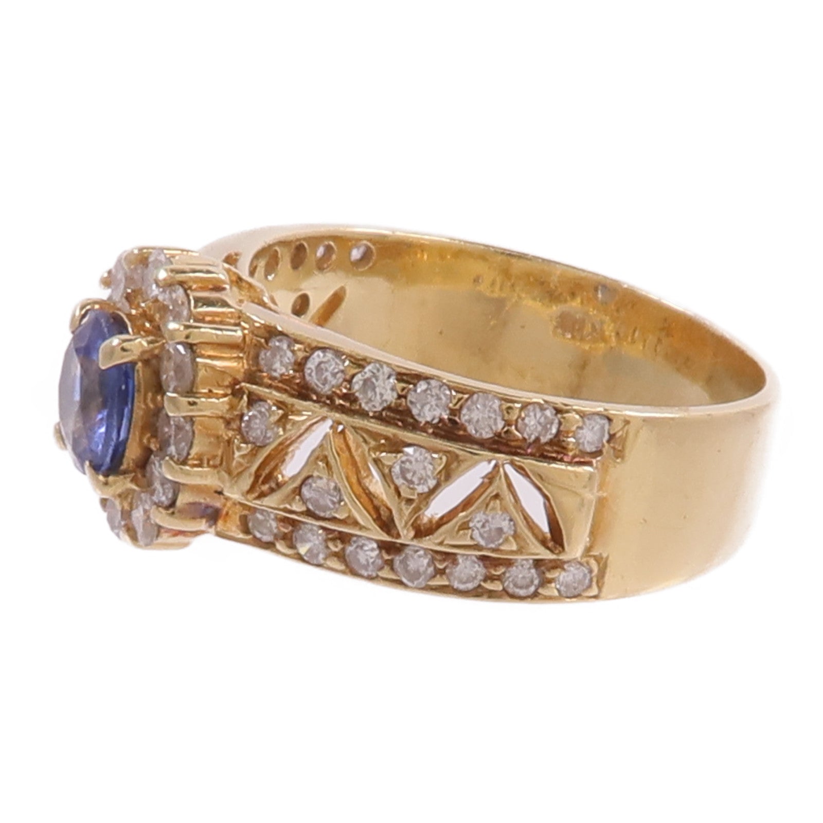 JEWELRY 18K黃金Sapphire Diamond Ring藍寶石/鑽石戒指