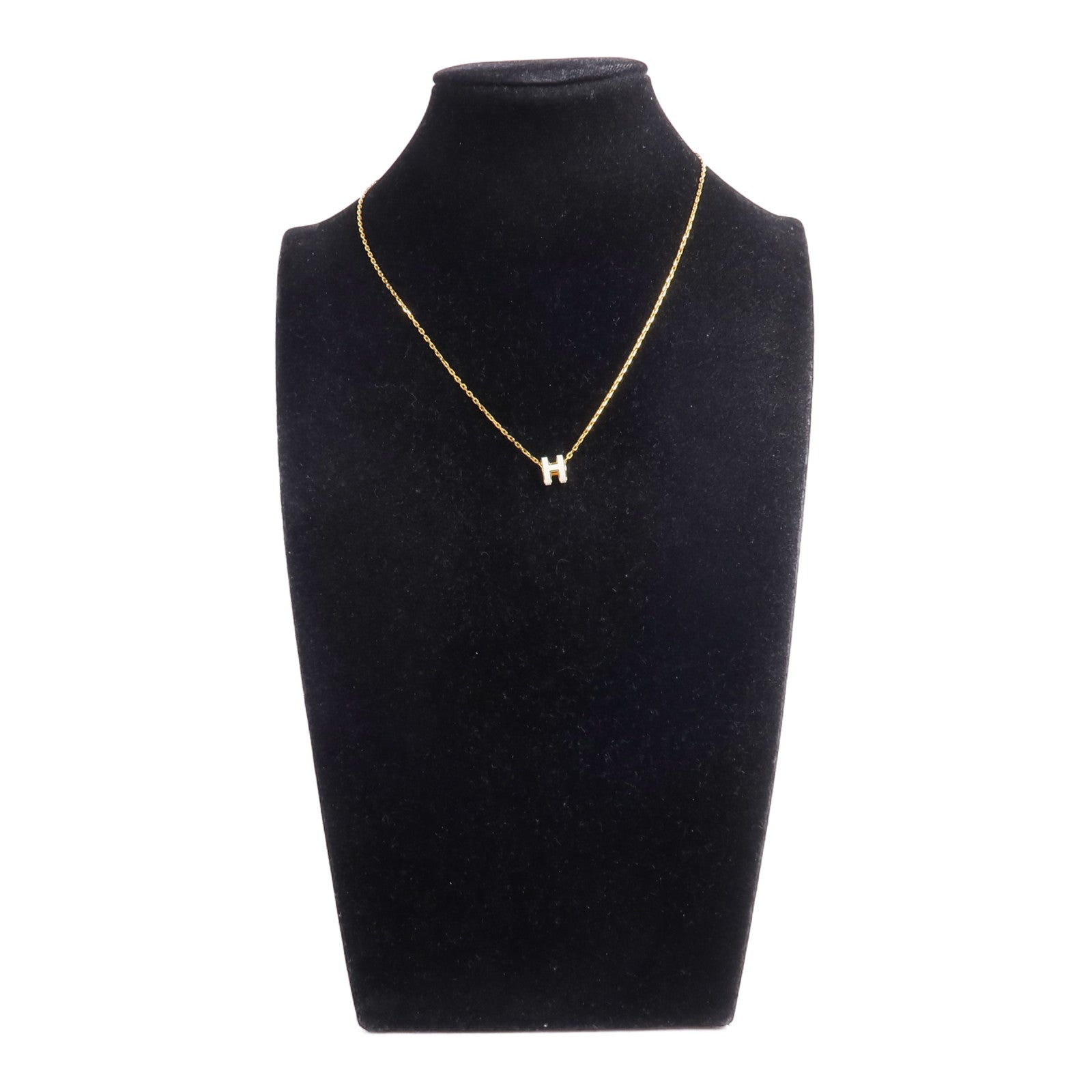 HERMES 金屬Mini Pop H Necklace項鍊Blanc