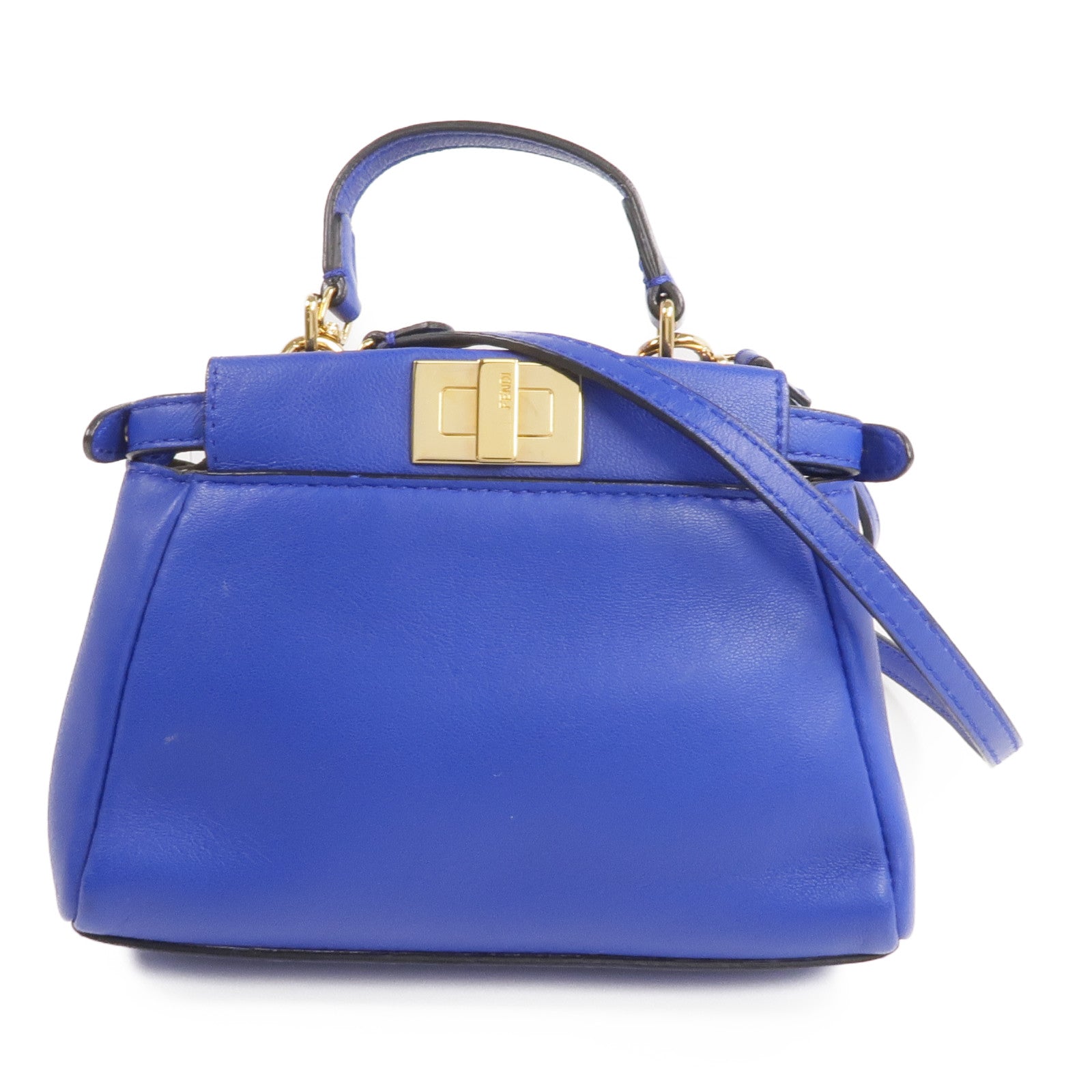 FENDI 牛皮皮革Micro Peekaboo金扣手挽肩背兩用袋