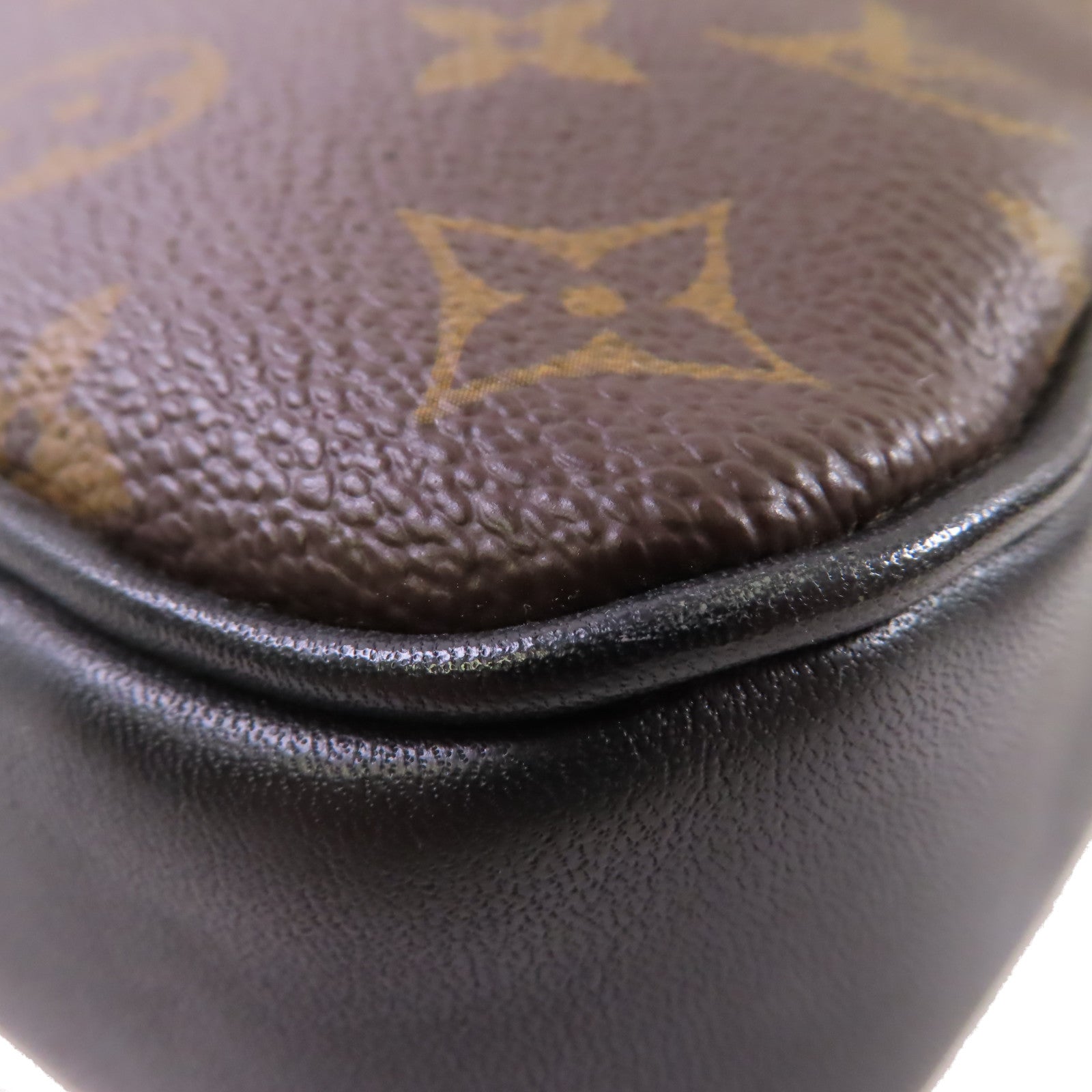 LOUIS VUITTON Monogram Macassar Bass Shoulder Bag銀扣肩背袋啡色/黑色