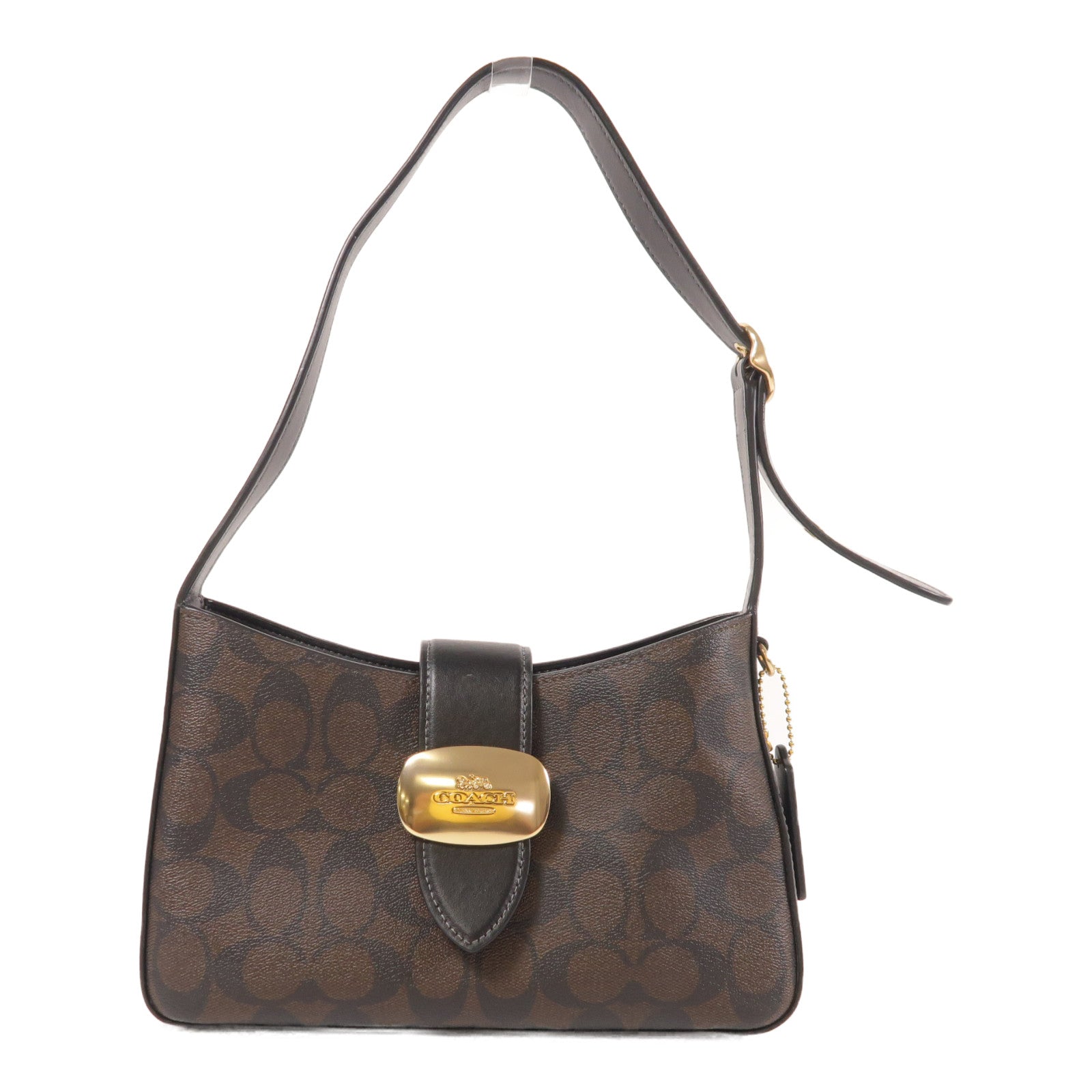 COACH 塗層帆布Shoulder Bag金扣肩背袋