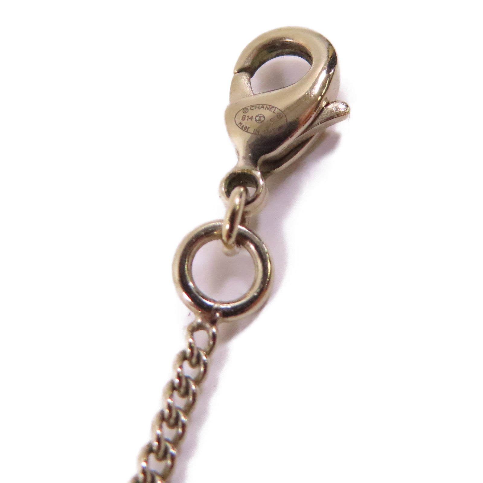CHANEL CC GHW Necklace B14/S Metal PVC White/Gold