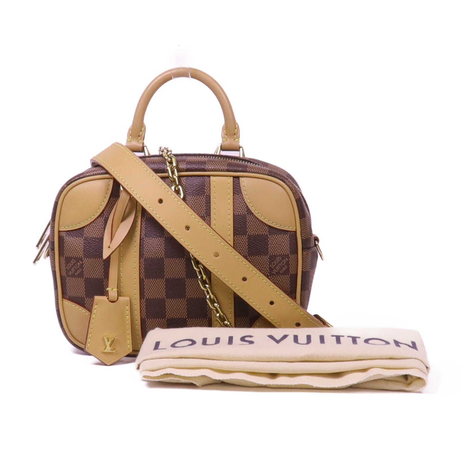 LOUIS VUITTON Damier Valisette Souple BB金扣手挽肩背兩用袋