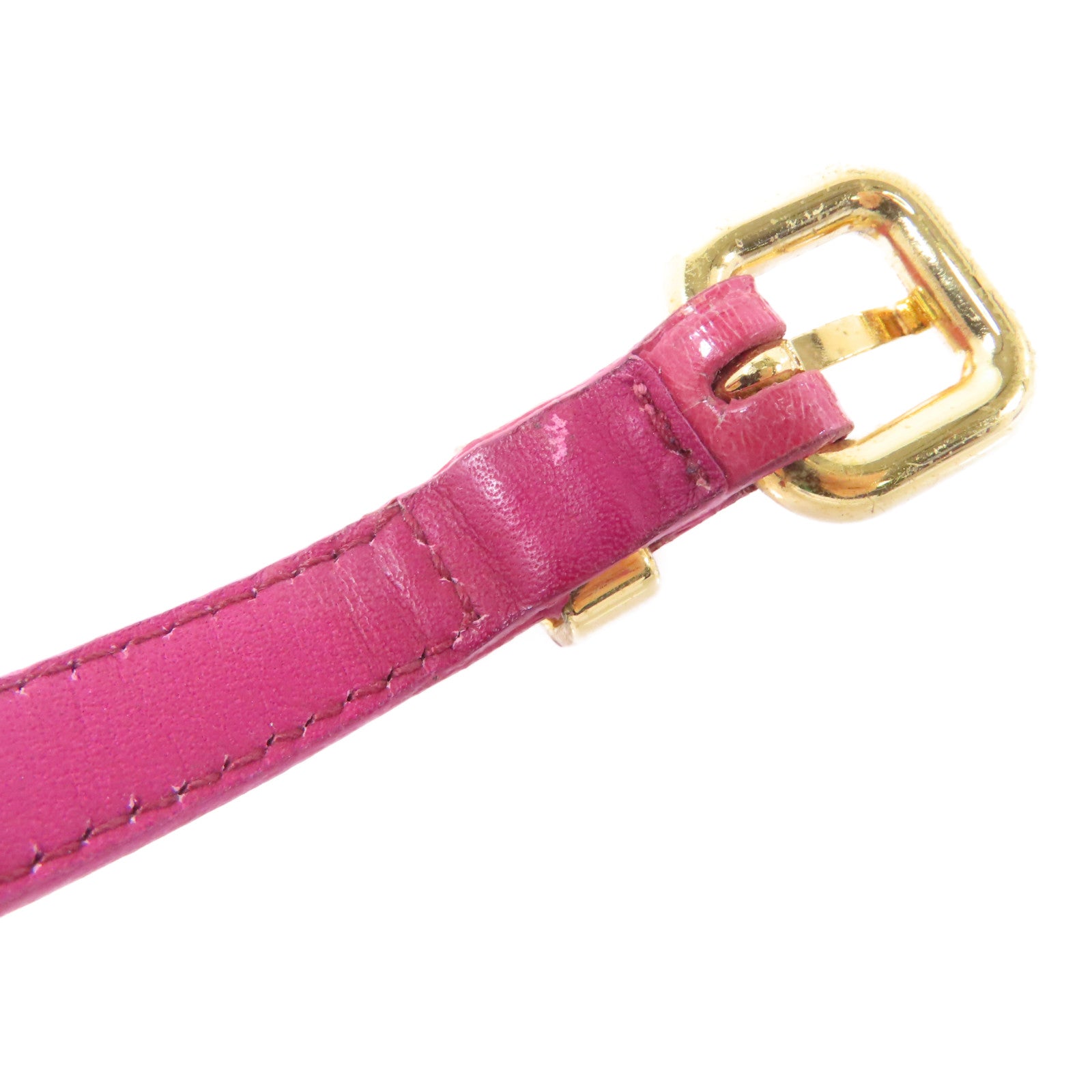 Miu Miu 【激減優惠】牛皮皮革Bracelet金扣手鏈粉紅色