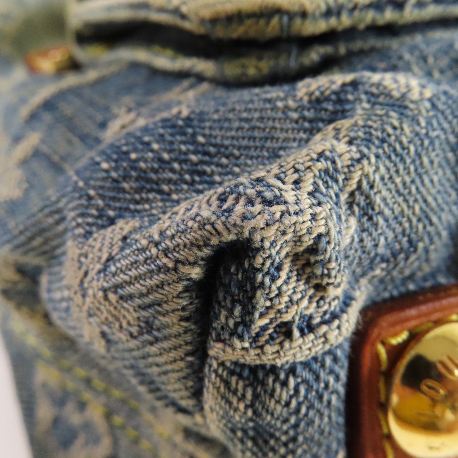 LOUIS VUITTON Monogram Denim Baggy PM Shoulder Bag金扣肩背袋藍色