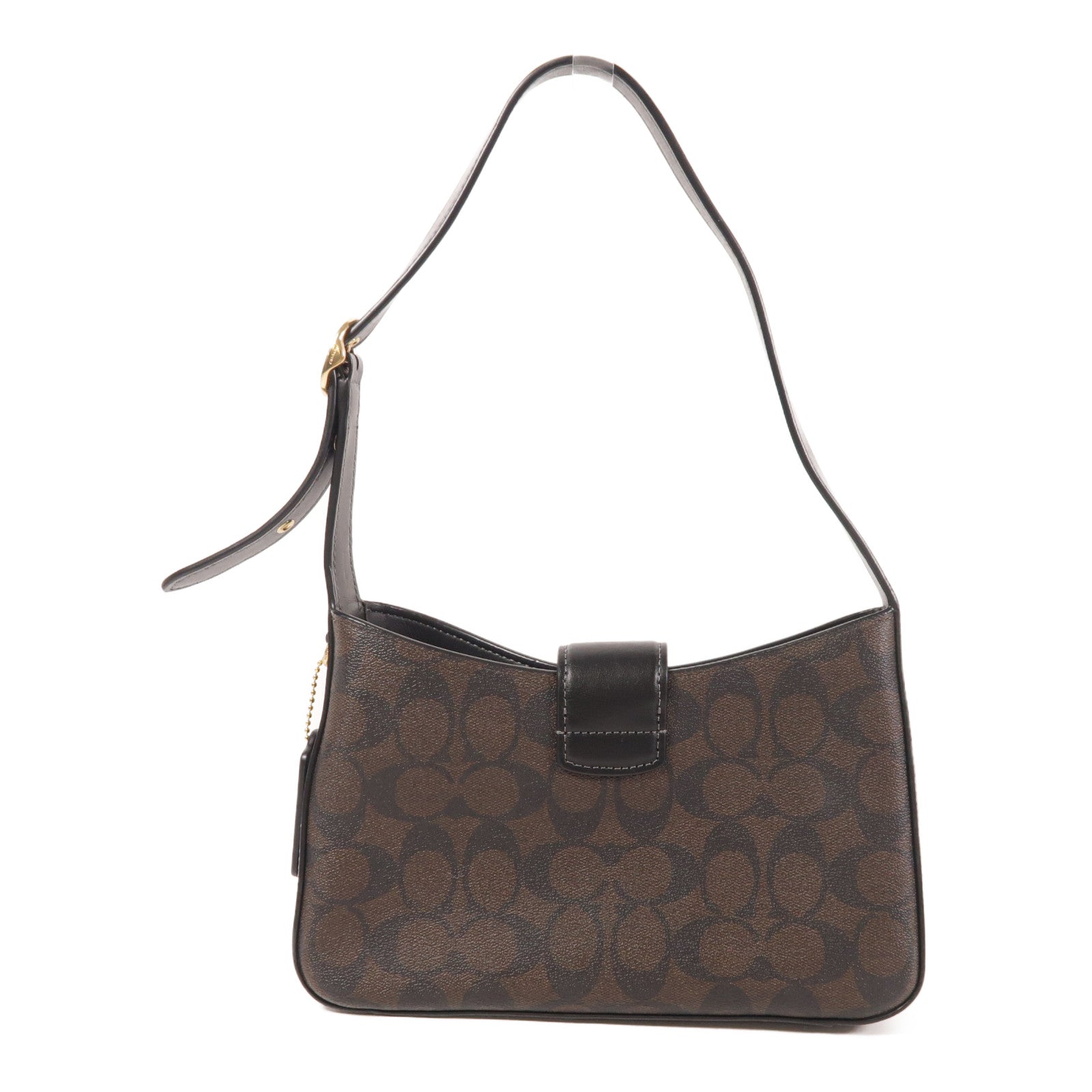 COACH 塗層帆布Shoulder Bag金扣肩背袋