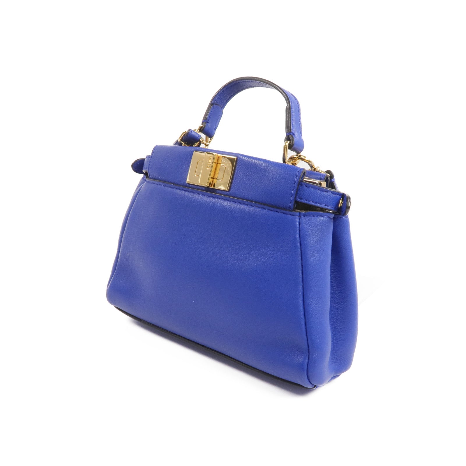FENDI 牛皮皮革Micro Peekaboo金扣手挽肩背兩用袋