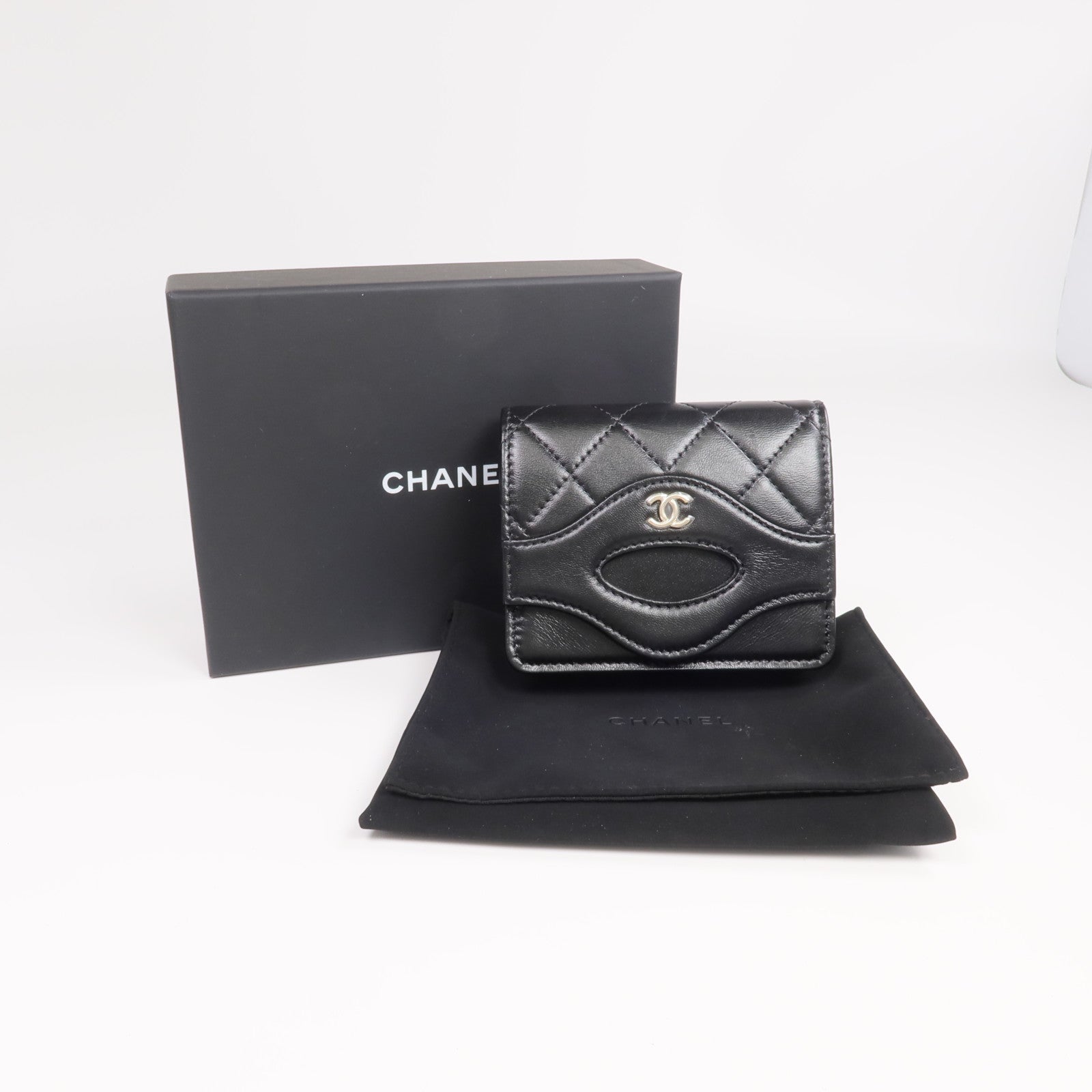 CHANEL 羊皮皮革31 Card Case銀扣卡片套