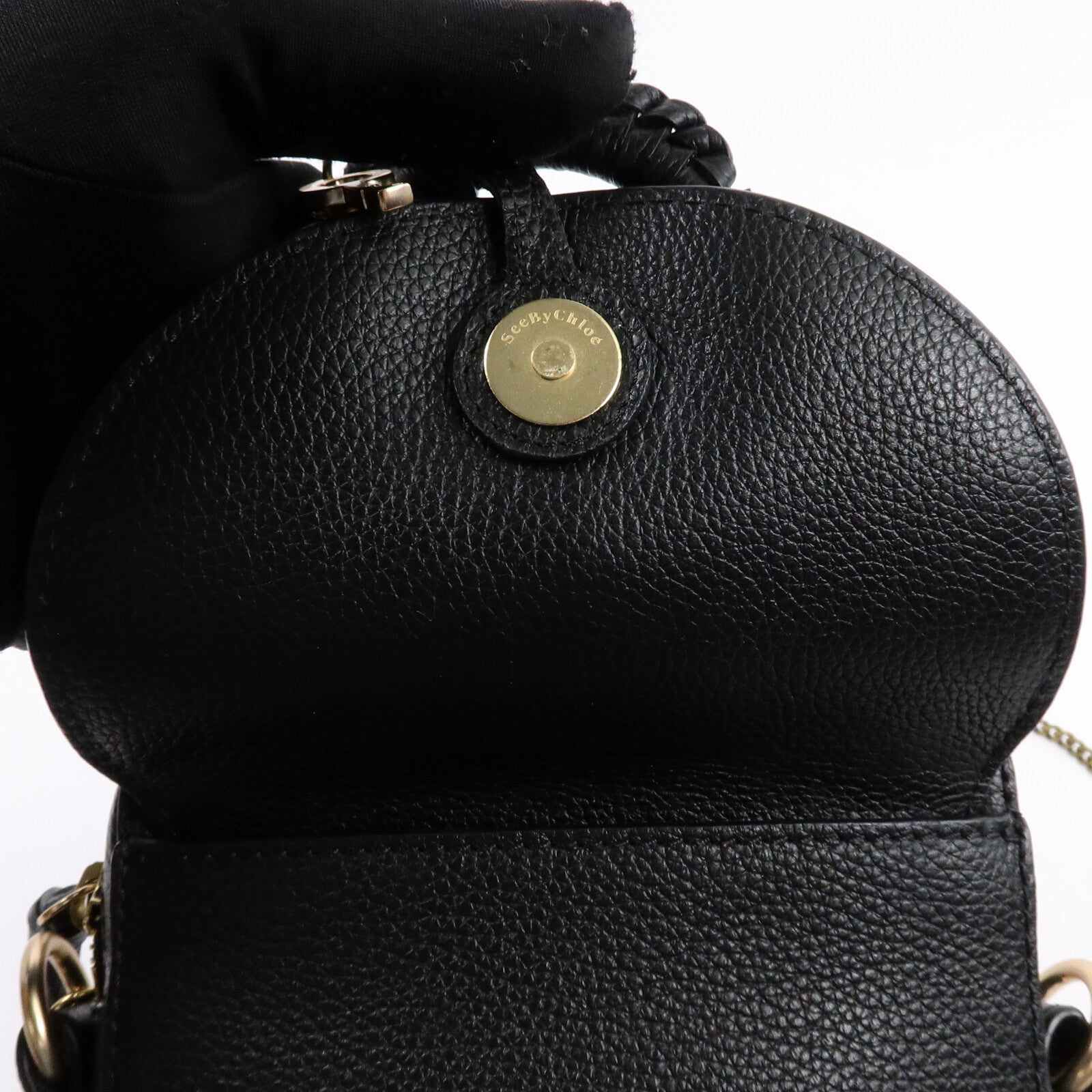 SEE BY CHLOE 牛皮/麂皮皮革Joan Camera Bag鏈帶肩背袋
