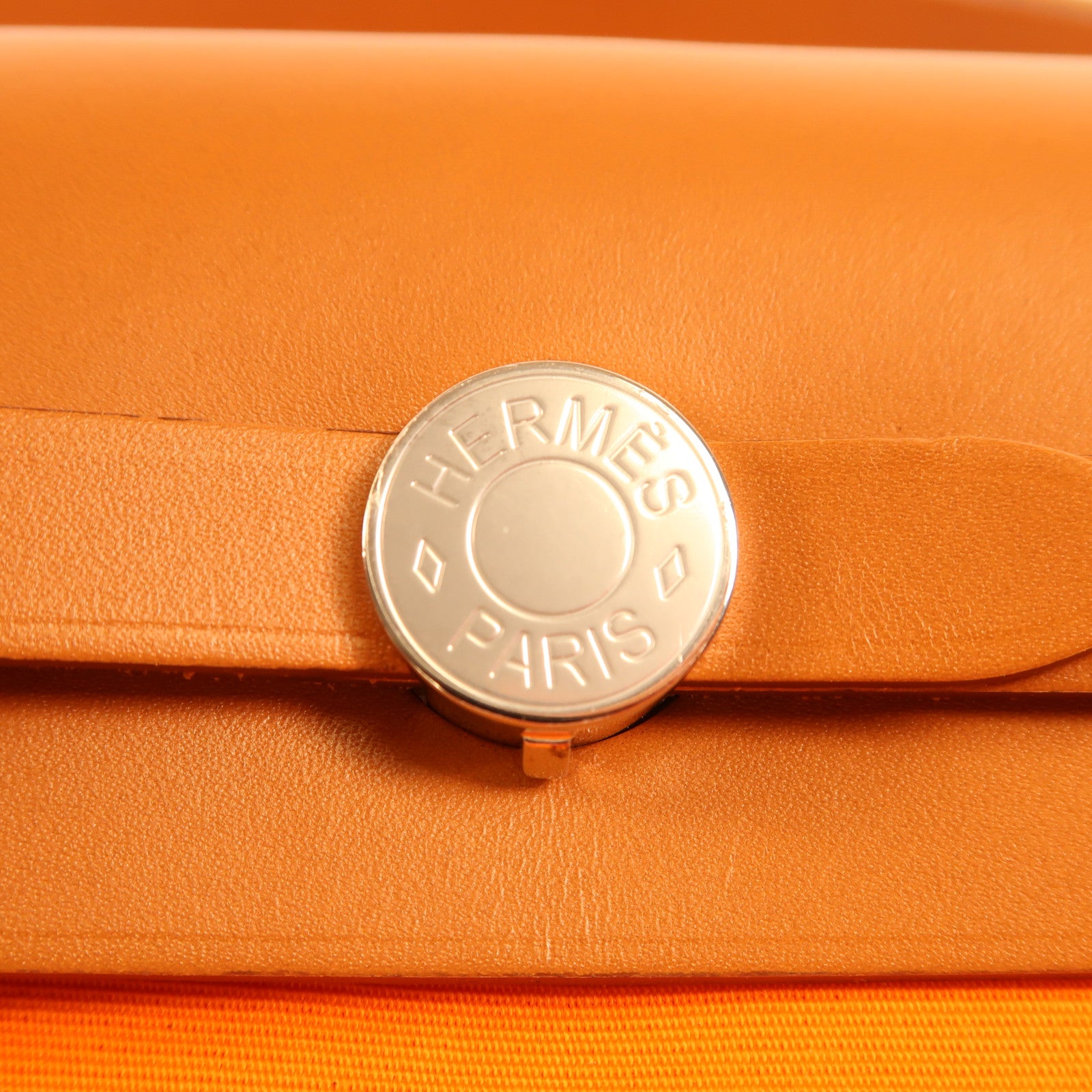 HERMES 帆布/牛皮皮革Herbag PM手挽肩背兩用袋Orange