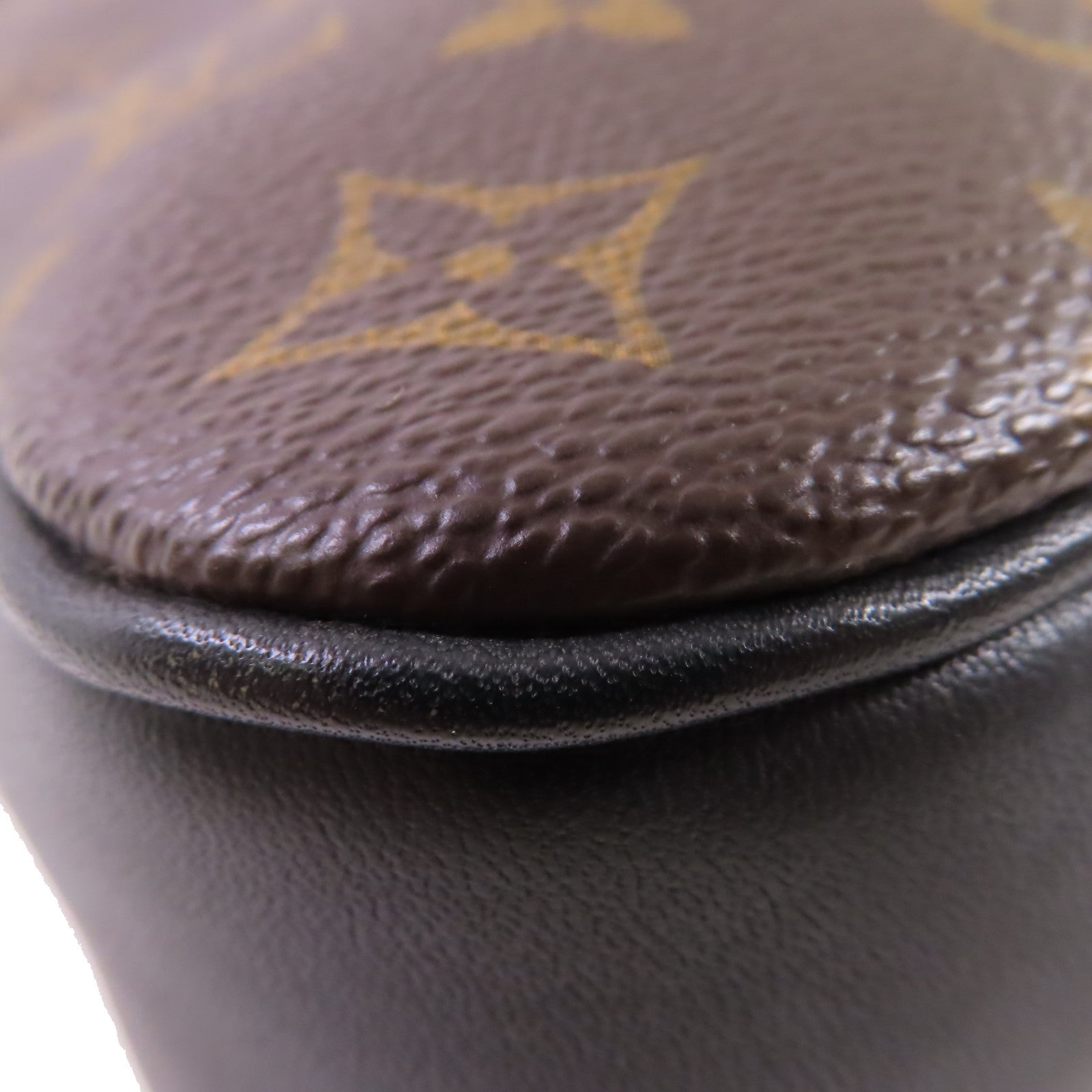 LOUIS VUITTON Monogram Macassar Bass Shoulder Bag銀扣肩背袋啡色/黑色